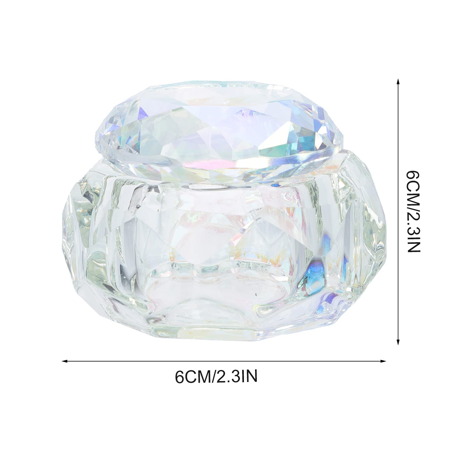 Clear Glass Dappen Dish with Lid - Crystal Nail Art Liquid Container for Manicure Tools, Nail Polish Pen Holder & Acrylic Powder Mixing | Perfect for Salon, Home Nail Care & DIY Nail Art Designs