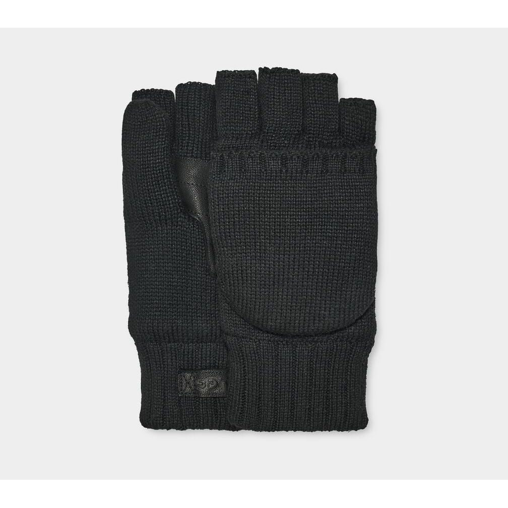 UGG Men's Knit Flip Mitten Gloves in Black - Warm Winter Accessories for Outdoor Activities & Cold Weather