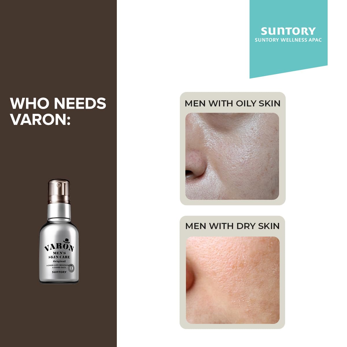 SUNTORY VARON Men's 3-in-1 Face Moisturizer for Dry & Oily Skin - 120ml (Pack of 2) | Hydrating Lotion, Toner & Serum | Daily Skincare Routine for Men | Perfect for Morning & Night Use