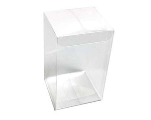 100 Pack of 8x8x10cm Clear PVC Plastic Folding Gift Boxes - Small Rectangle/Square Jewelry Packaging Boxes for Wedding Favors, Party Gifts, Candy, Chocolate & Soap Storage - Perfect for DIY Crafts, Retail Display and Event Decorations