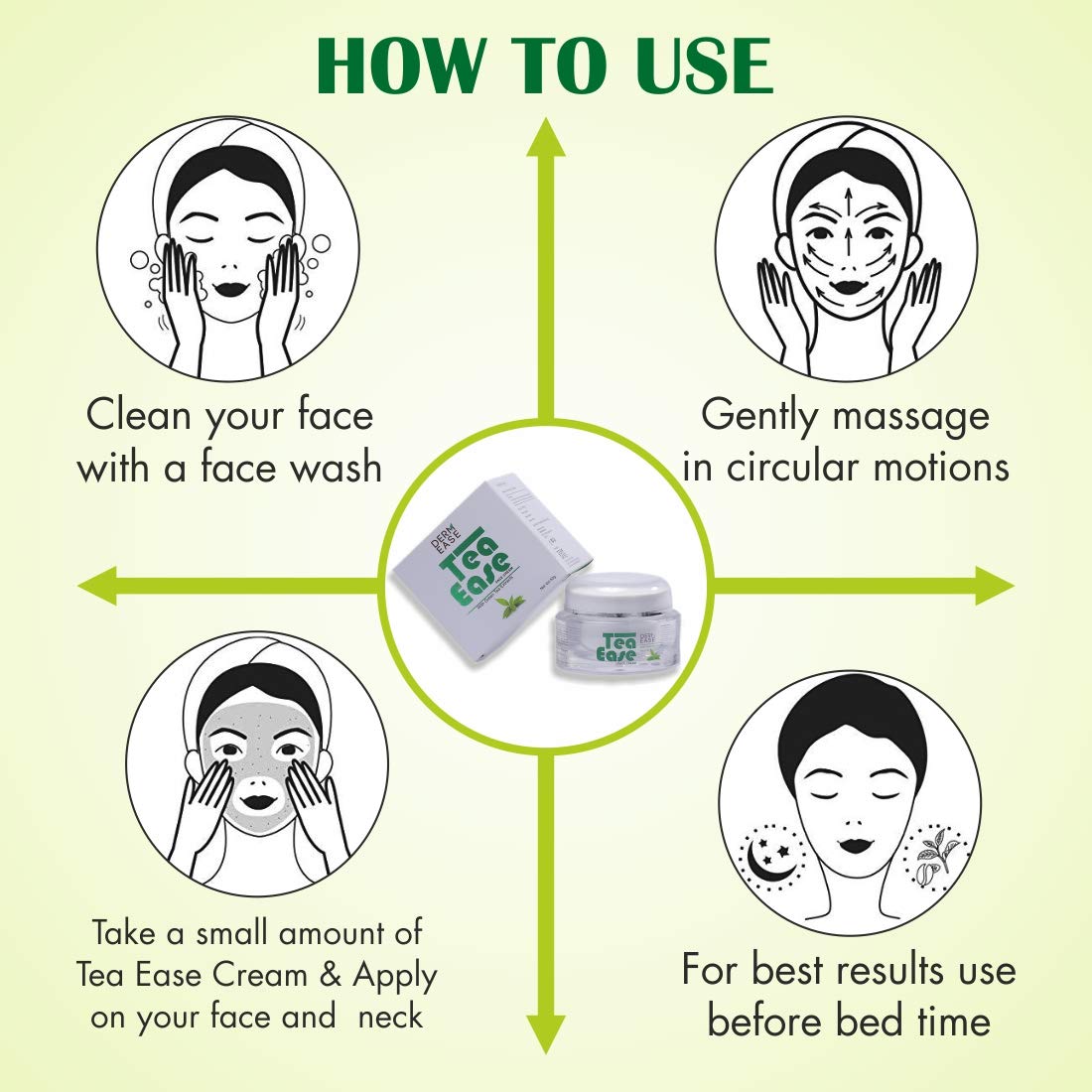Derm Ease Tea Ease Face Cream SPF 30/PA++ with Green Tea & Lemon Extract - Oil Control & Acne Treatment for Oily Skin - Pack of 2 (50g Each) - Daily Sun Protection & Skincare Routine