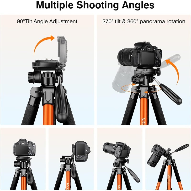 Professional DSLR Camera Tripod & Monopod Stand with Wireless Remote - 72