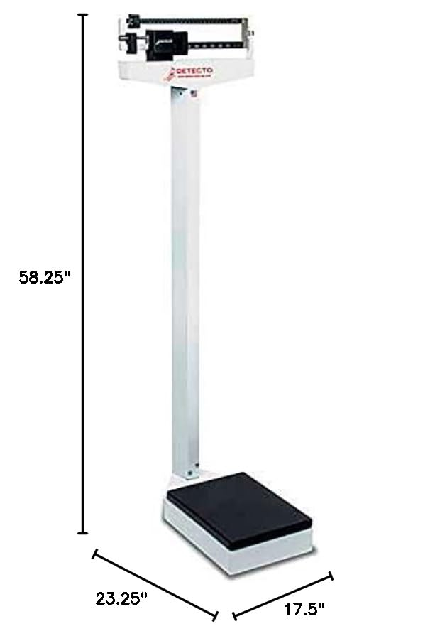 DETECTO 437 Mechanical Physician Beam Scale - Accurate Medical Weight Measurement Without Height Rod/Wheels - Ideal for Doctors, Clinics & Home Health Monitoring