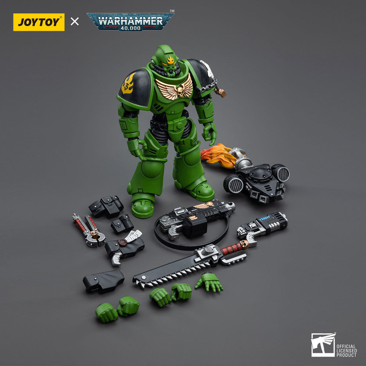 1/18 JOYTOY 3.75 Inch Warhammer 40K Salamanders Space Marines Intercessors Action Figure Set (4pcs) - Perfect for Collectors, Tabletop Gaming & Display Scenes