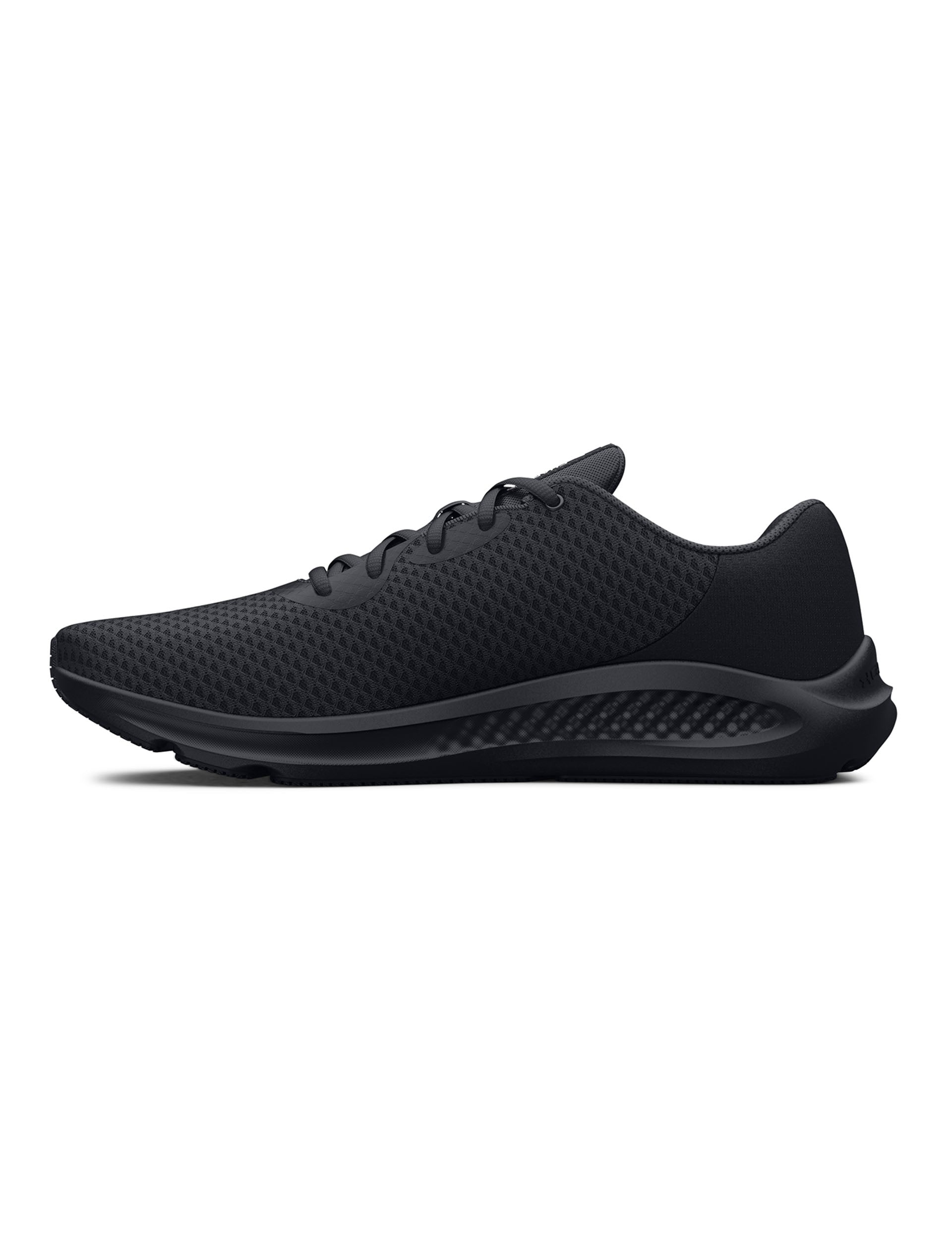 Charged Pursuit 3 Running Shoes for Men - Lightweight Black/Metallic Silver Athletic Shoes with Cushioning - Perfect for Jogging, Gym Workouts & Daily Wear