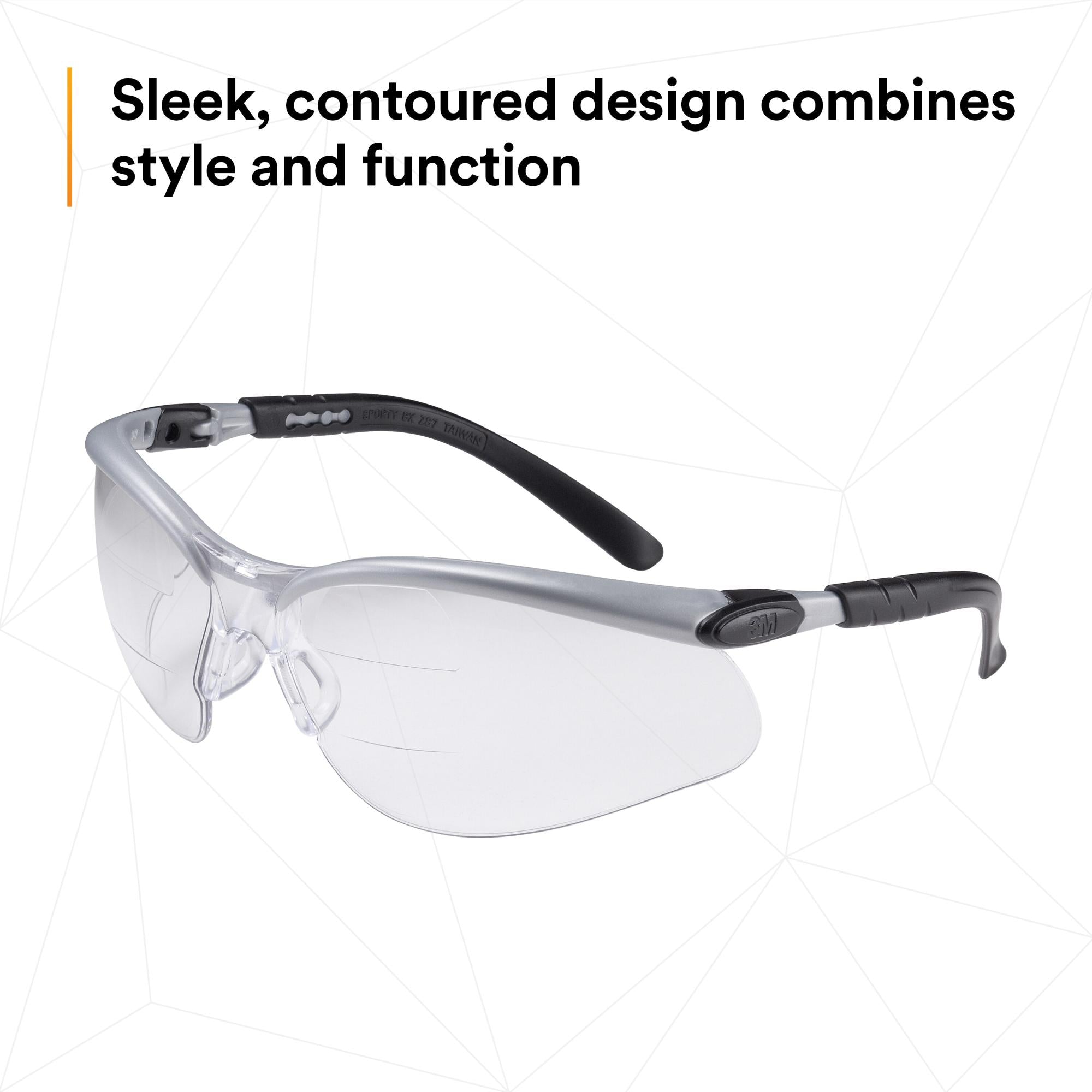 3M BX Dual Reader Protective Eyewear 11458-00000-20 - Clear Anti-Fog Safety Glasses for Reading & Work - Perfect for Construction, Lab Work, and DIY Projects