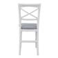 Colleen White Timber Bar Stool - Rustic Wooden Counter Height Stool with Back Support - Perfect for Kitchen Islands, Breakfast Bars & Home Decor