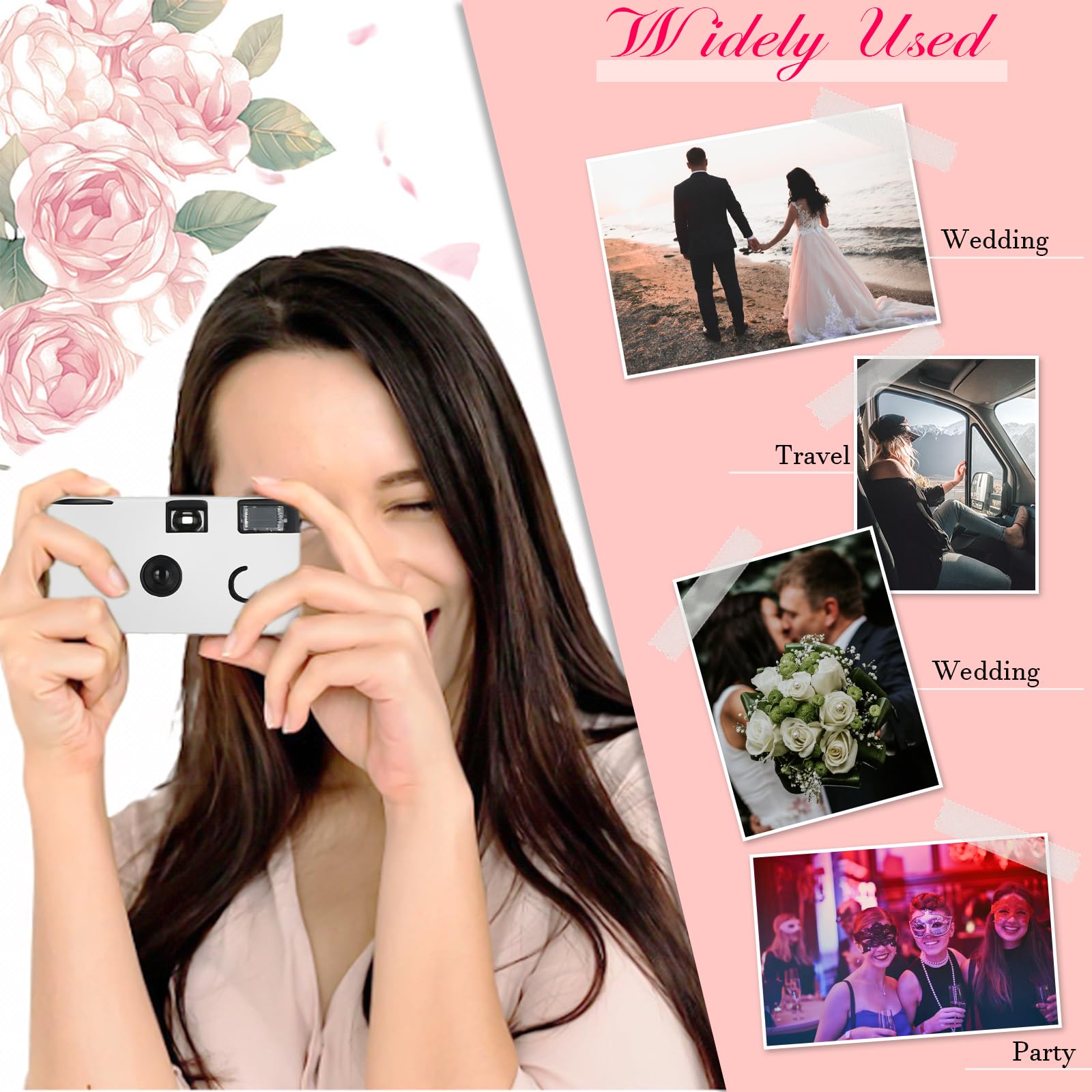 Kanayu 14-Pack DIY Disposable Cameras Bulk - White Single Use 35mm Film Camera with ISO 400 & Bright Flash for Weddings, Baby Showers, Birthdays, Anniversaries | Vintage Style Easy-to-Use Disposable Cameras for Parties, Travel, Graduations & Special Events