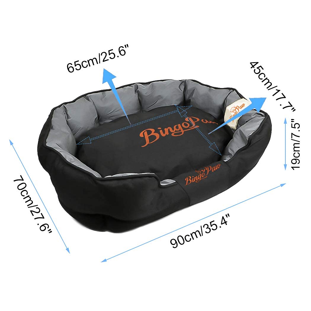 BingoPaw Extra Large Orthopedic Dog Bed - Waterproof & Durable Oxford Fabric Pet Cushion with Bolster - Comfortable Sleeping Pad for Large & Giant Breed Dogs - Perfect for Indoor, Outdoor & Kennel Use