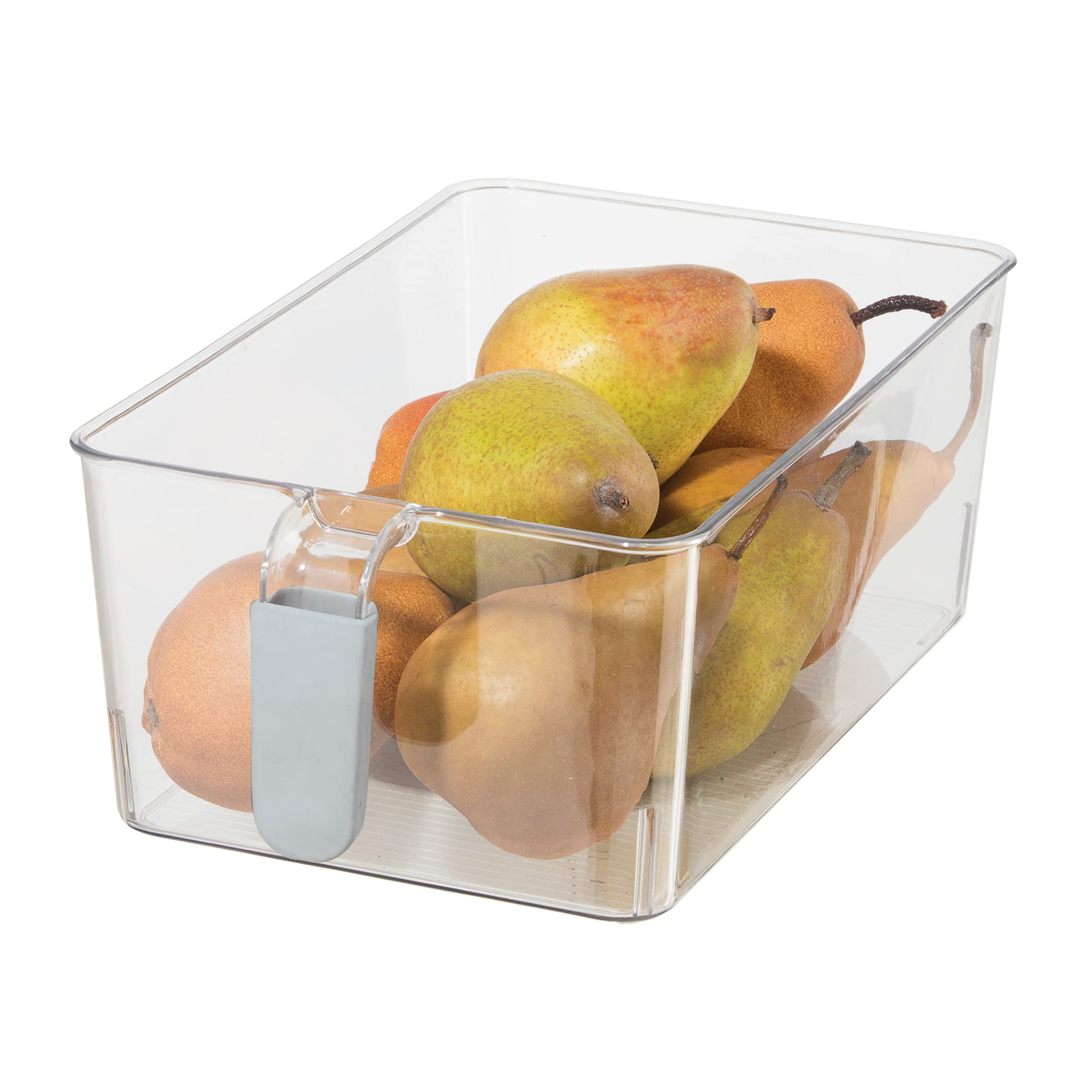 Oggi Set of 2 Clear Plastic Storage Bins with Handles - 11.75