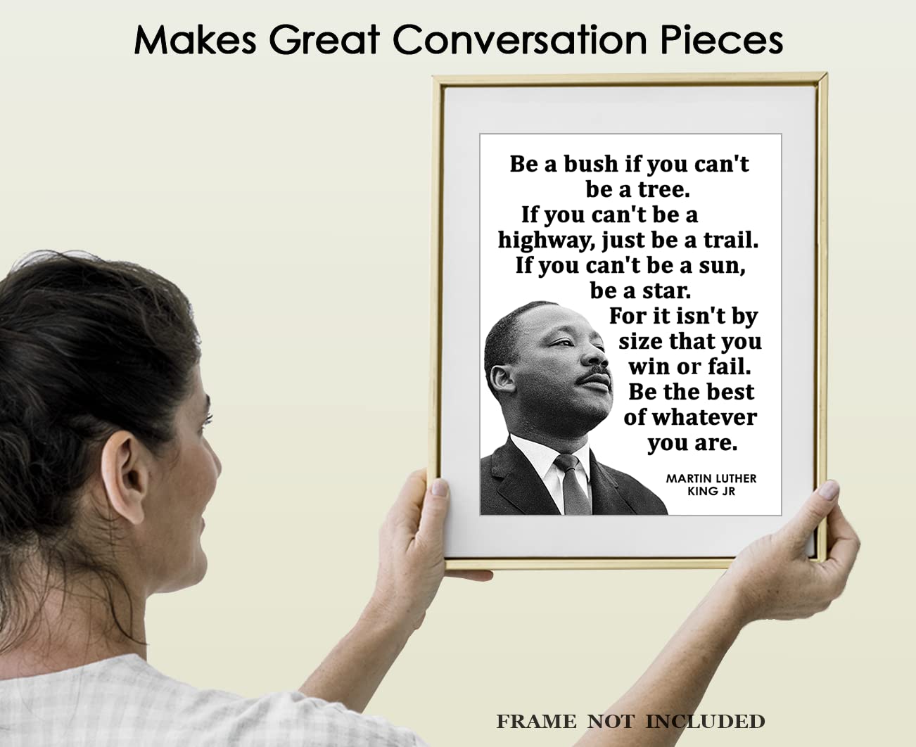 8x10 Martin Luther King Motivational Poster - 'Be a Bush' Inspirational Wall Art for Teens & Adults | Positive Affirmations Decor for Bedroom, Office & Classroom | MLK Quote Wall Decor for Men & Women
