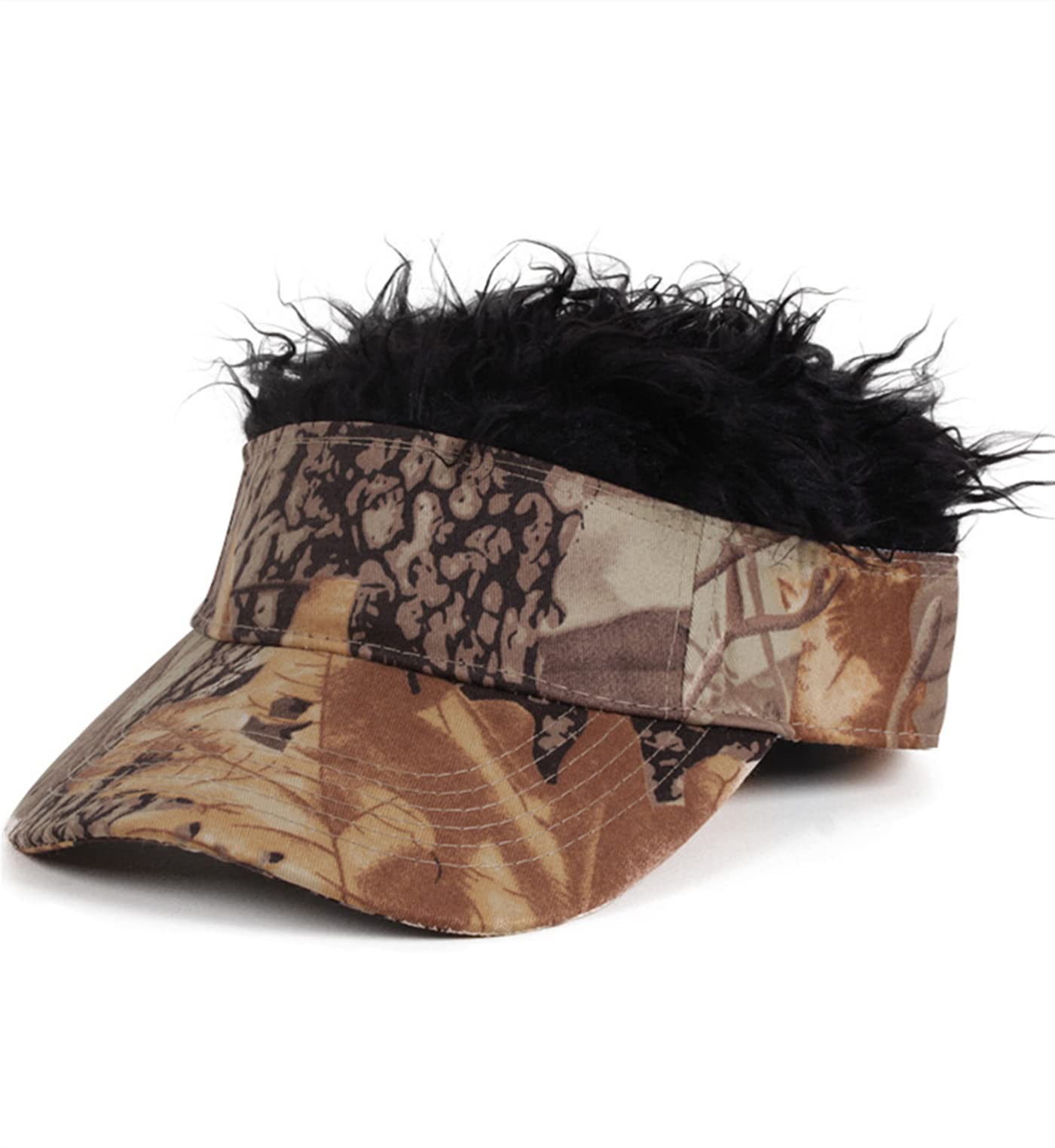 Funny Men's Hair Visor Hat - Adjustable Baseball Cap with Fake Hair Wig for Costume & Cosplay - Perfect for Halloween, Parties, and Prank Gifts