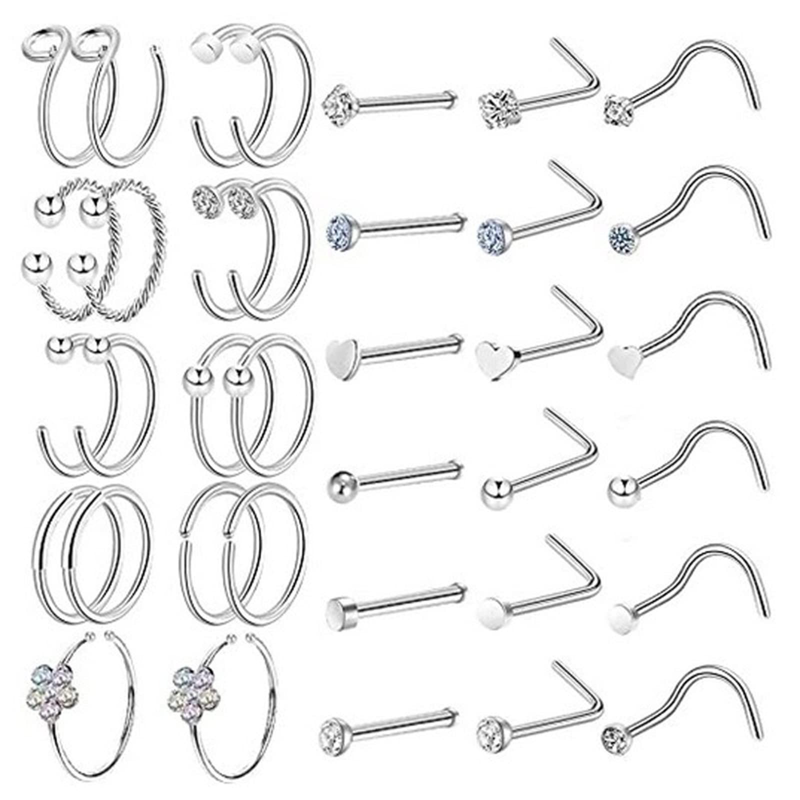 36PCS Professional Body Piercing Kit - 20G Surgical Steel Needles, Clamps & Jewelry for Belly, Tongue, Tragus, Lip, Nose Piercing - Safe DIY Body Jewelry Set for Home or Studio Use