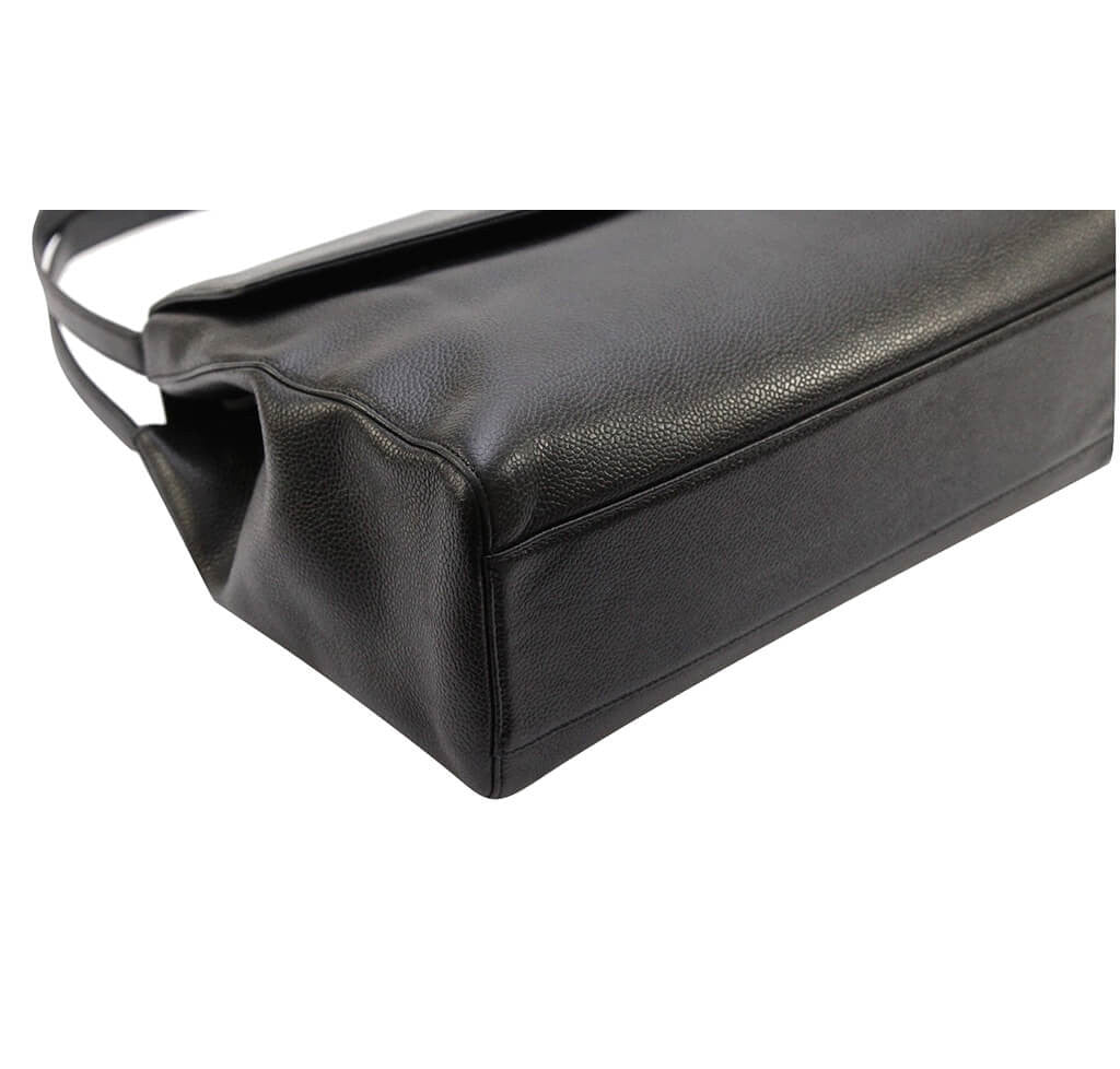 Chanel Classic Flap Bag Black Caviar Leather with Gold Hardware - Luxury Designer Handbag for Women, Perfect for Evening Events & Special Occasions