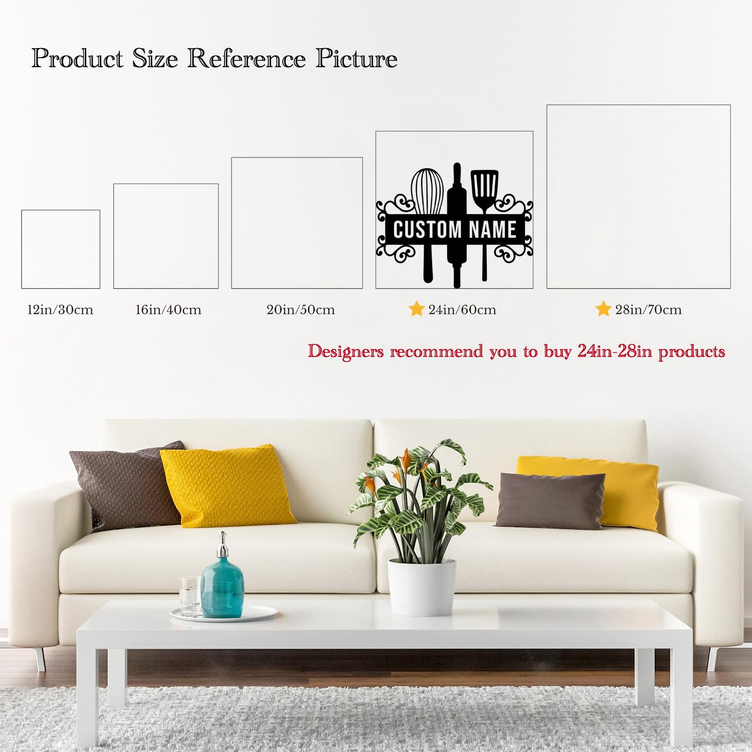 Personalized Metal Kitchen Name Sign - Custom Wall Decor for Home & Restaurant - Unique Housewarming, Mother's Day & Grandma Gifts - Perfect for Farmhouse, Rustic & Modern Kitchens