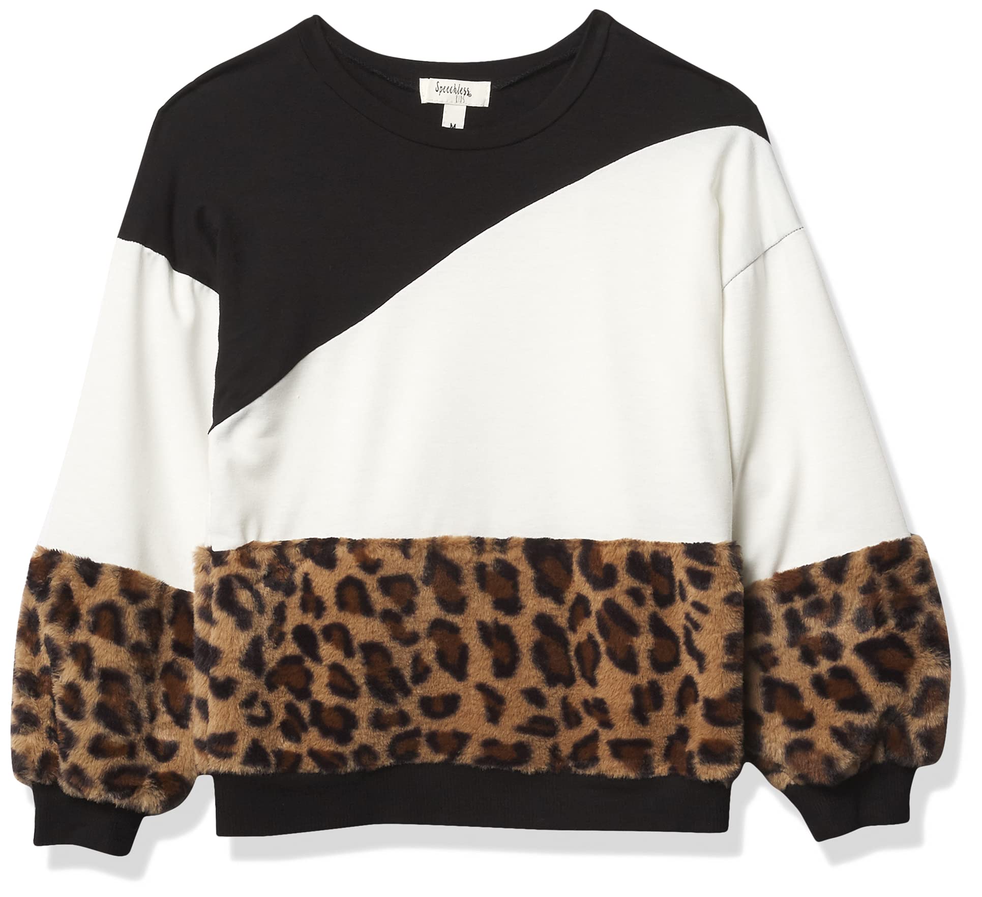 Speechless Girls' Colorblock Sweatshirt - Stylish & Comfortable Pullover for Casual Outings & School Days