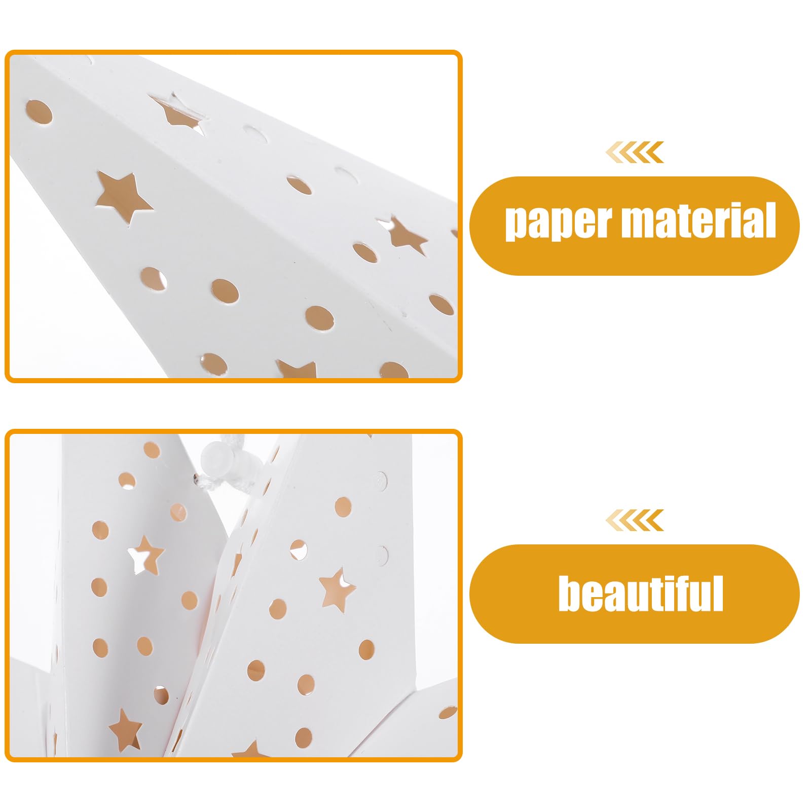 3-Pack Decorative Paper Star Lanterns - Nine-Pointed Hanging Pendant Lamp Shades for Bedroom, Party & Wedding Decor - DIY Home Lighting Accessories