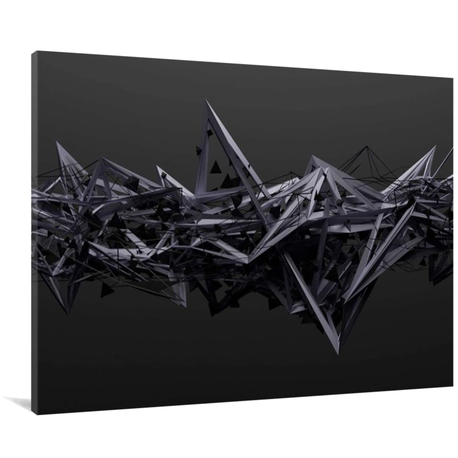 Abstract Black Canvas Wall Art - Framed Ready to Hang 8x12 Inch Modern Painting for Living Room, Bedroom, Bathroom & Office Decor | Perfect for Home, Apartment & Dormitory Wall Decoration