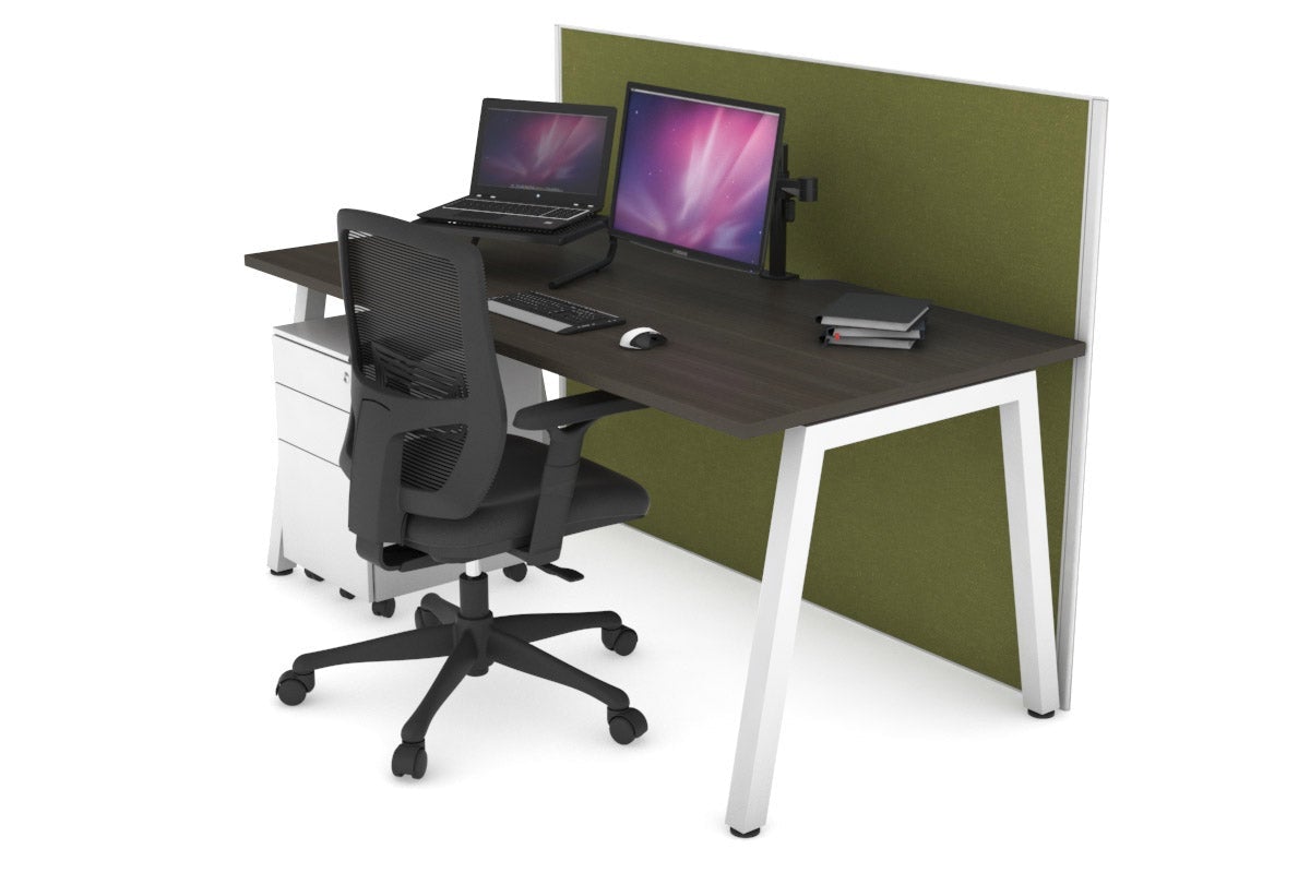 Horizon Quadro A Legs Office Desk - 1600L x 800W with Cable Management Scallop | Modern Workstation for Home Office, Study Room & Small Business Spaces