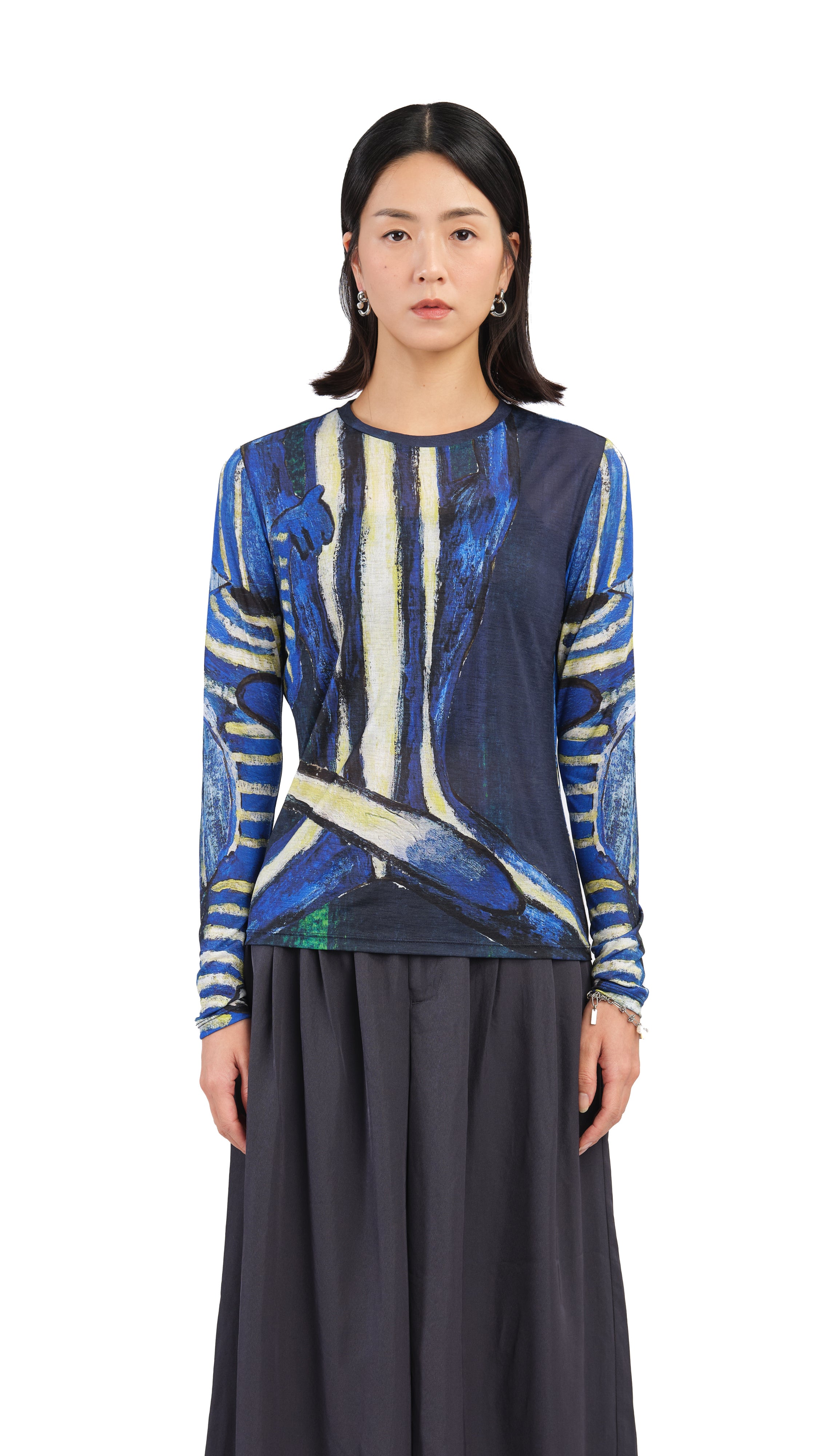 Selk'Nam Graphic Printed Tight Top for Women - Stylish & Comfortable Workout Shirt - Perfect for Yoga, Gym & Running