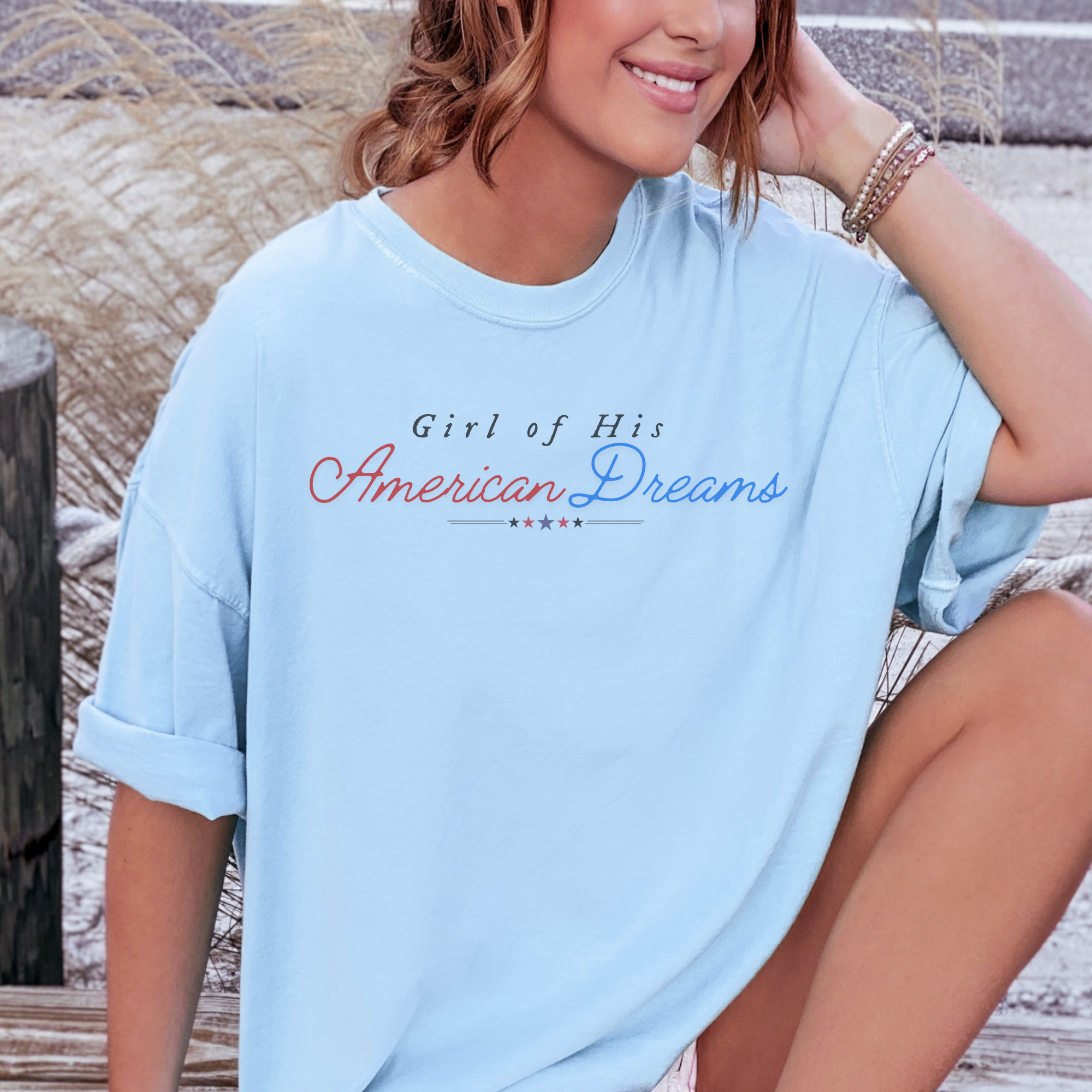 Girl of His American Dreams T-Shirt - Vintage Retro Graphic Tee for Men & Women - Perfect for Casual Wear, Gifts, and American Dream Themed Outfits