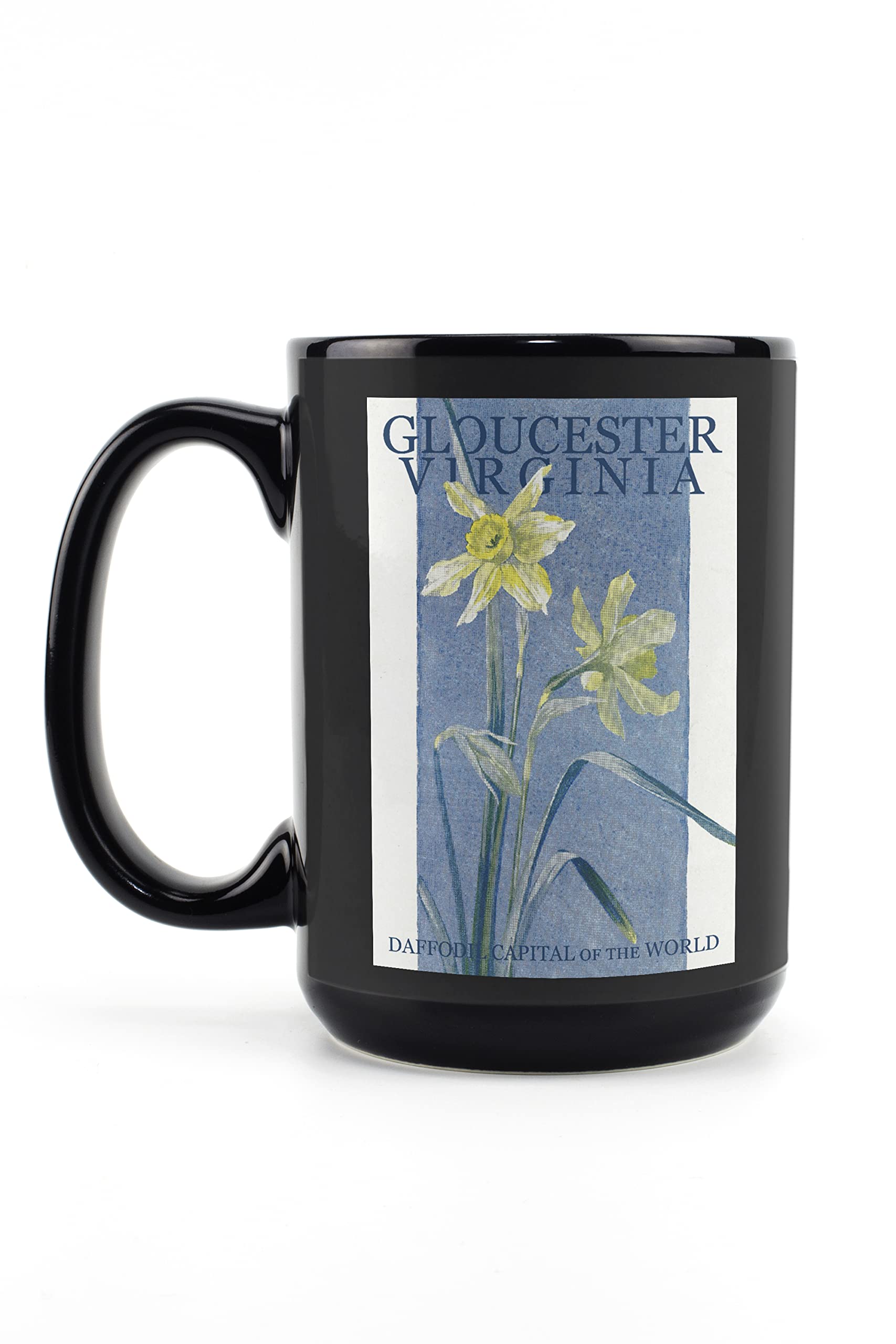 Blooming Daffodils Ceramic Mug - 15oz Black Coffee & Tea Cup with Gloucester VA Floral Design | Dishwasher & Microwave Safe | Perfect for Home, Office & Gifts