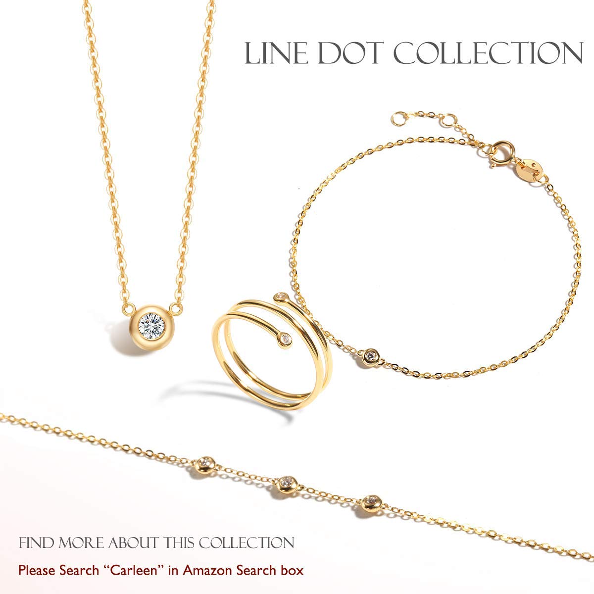 18K Gold Solitaire Diamond Pendant Necklace for Women - 0.1cttw F-G Color SI1 Clarity Bezel Setting, 16+2