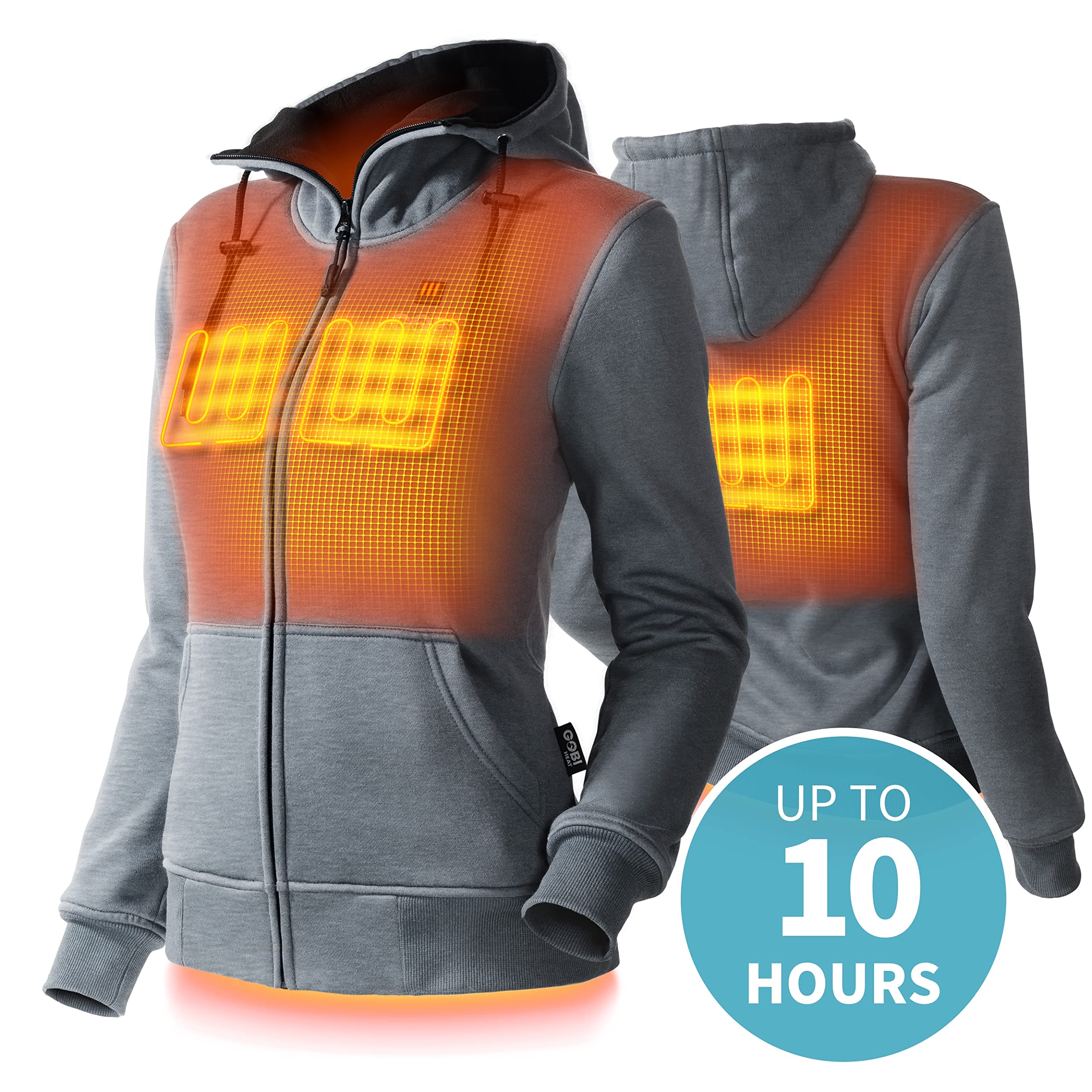Ridge Women's Heated Hoodie with Battery & Charger - 10 Hours of Warmth | Machine Washable | Perfect for Outdoor Activities, Winter Sports & Cold Weather Commutes
