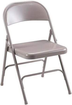 Lorell Beige Metal Folding Chairs - Heavy Duty Stackable Event Chairs for Weddings, Parties, and Banquets [62500]