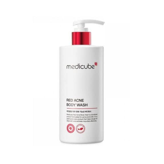 Medicube Red Acne Body Wash - 400ml Acne Treatment Shower Gel for Back & Body Breakouts | Gentle Cleansing Formula for Sensitive Skin | Perfect for Daily Use in Shower Routine