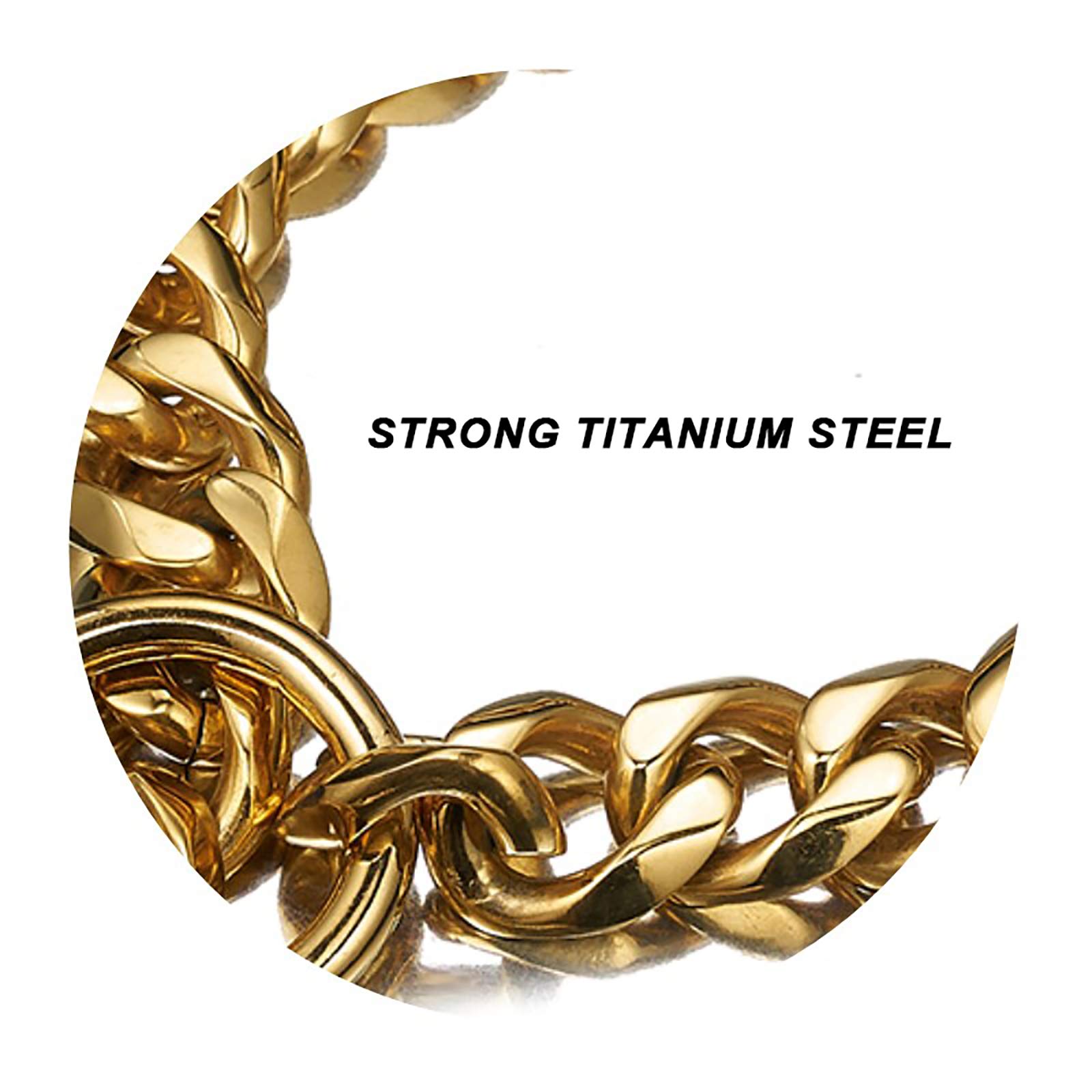Titanium Steel Tactical Dog Collar for Large & Small Dogs - 19mm Ultra-Wide Stainless Steel P Chain | Explosion-Proof, Durable Punch Design | Perfect for Outdoor Adventures & Training (Black, 60cm)
