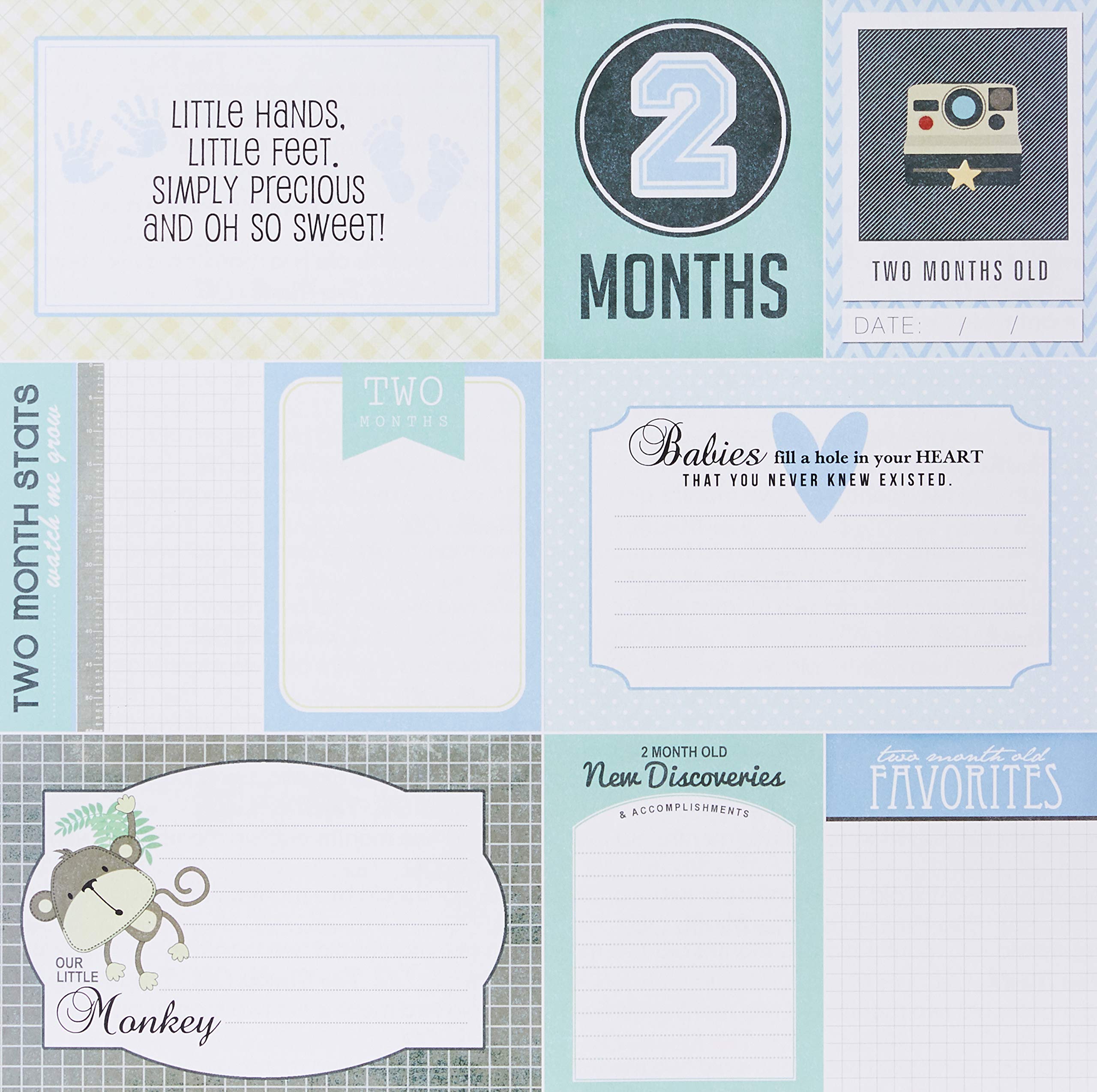Baby Boy First Months Scrapbooking Kit - Custom Memory Book for Newborn Milestones | Perfect for Baby Shower Gifts, 1st Birthday, and Cherished Keepsakes