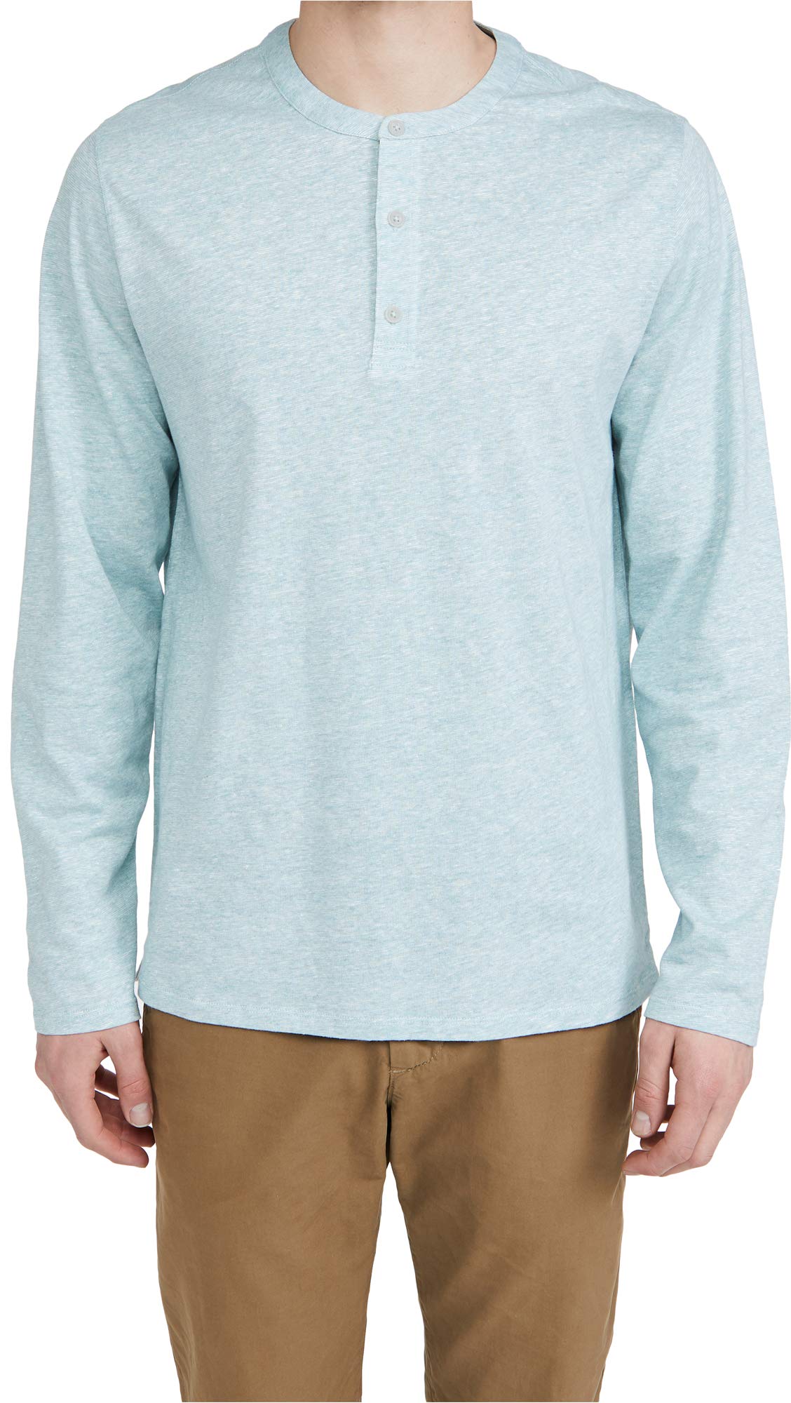 Vince Men's Long Sleeve Linen Henley Shirt - Breathable & Comfortable Casual Top for Summer, Travel, and Outdoor Activities