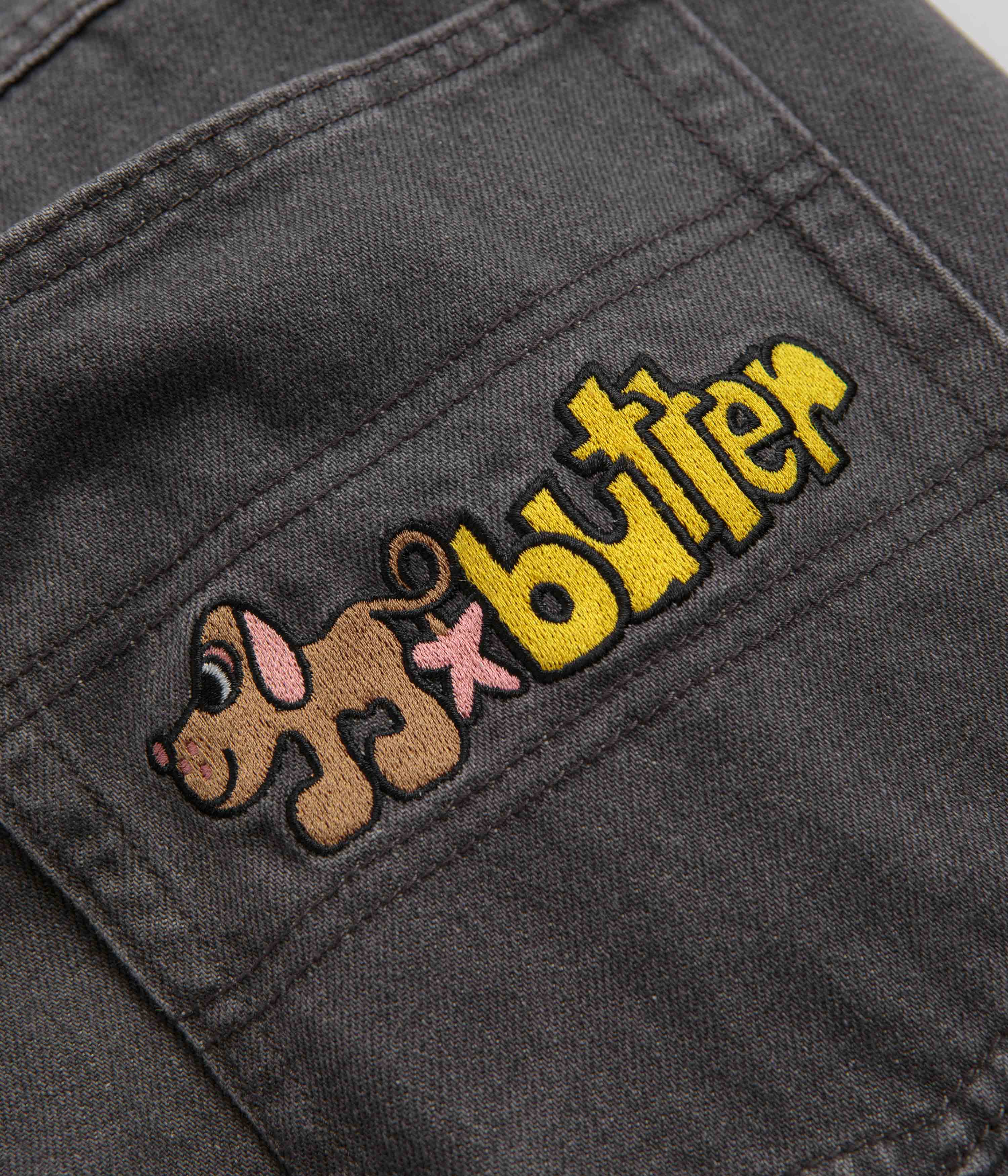 Butter Goods Pooch Relaxed Fit Jeans for Men - Washed Grey Denim Pants | Casual Wear, Street Style & Everyday Comfort