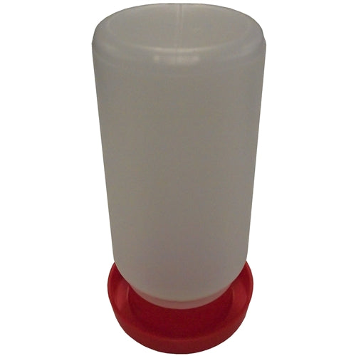 Rite Farm Red Quail & Bantam Chick Safety Waterer Base with Quart Jar - Durable Poultry Water Feeder for Small Birds, Perfect for Coops, Backyard Farms & Pet Chickens