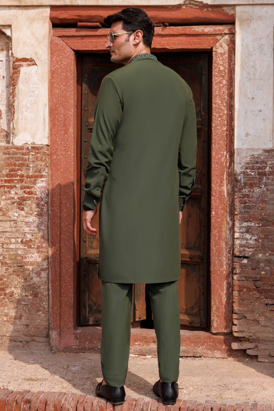 Boski Gold Green Kurta Trouser Set - Premium Pakistani Traditional Outfit by J. Junaid Jamshed | Perfect for Eid, Weddings & Cultural Events