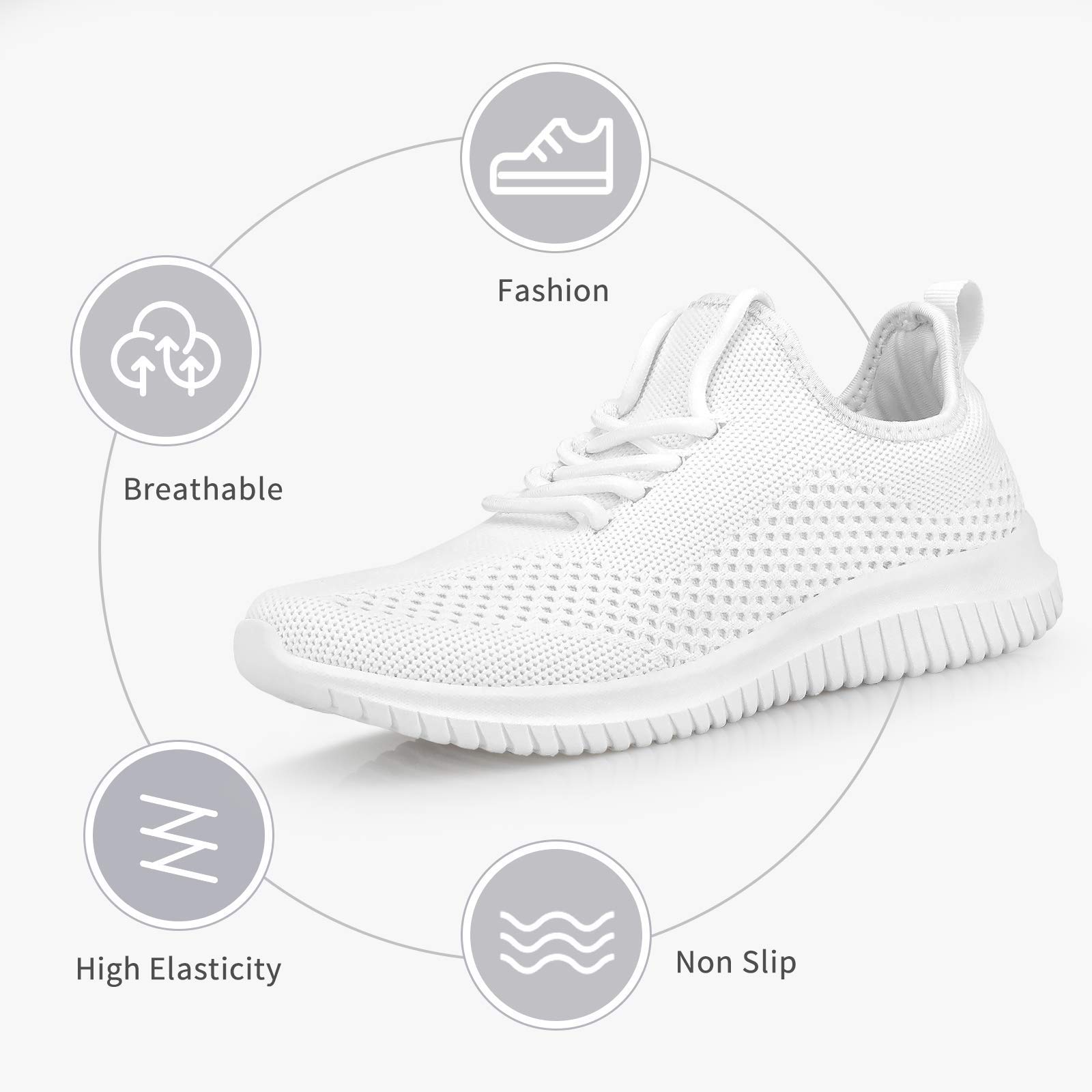 Rospick Women's Comfortable Walking Sneakers - Lightweight Athletic Shoes for Women, Non-Slip Casual Fashion Sneakers | Perfect for Walking, Running, Gym Workouts & Daily Wear