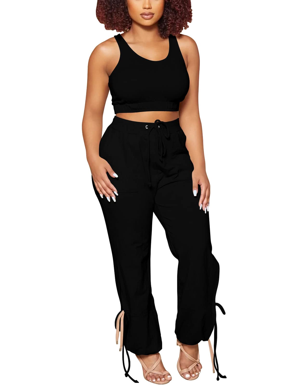 Stylish Women's Two Piece Outfits - Sleeveless Casual Sweat Suits for Summer | Lounge, Travel & Streetwear Fashion