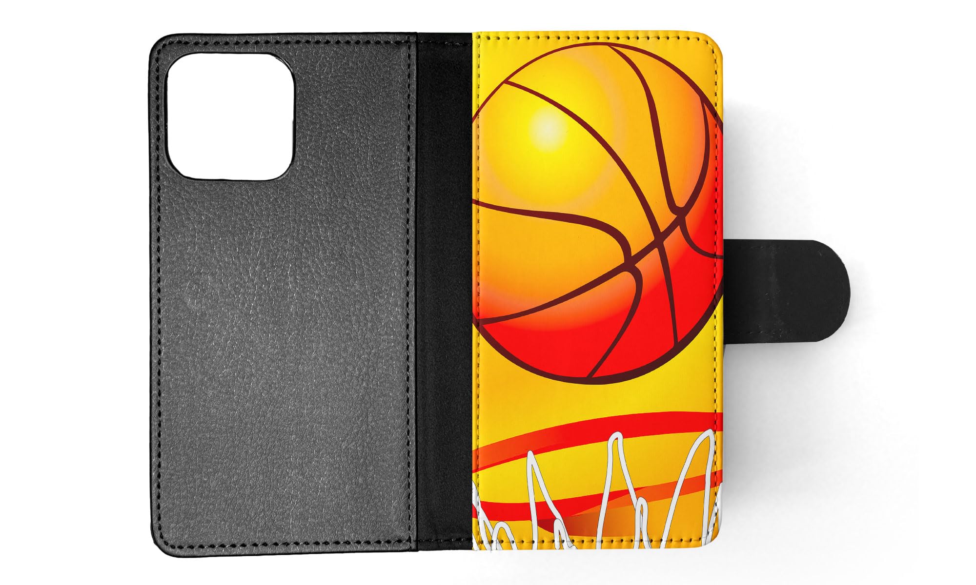 Basketball & Basketball Ring 2 FLIP Wallet Phone Case for Apple iPhone 15 Pro Max - Stylish Protective Cover with Card Holder for Sports Fans & Everyday Use