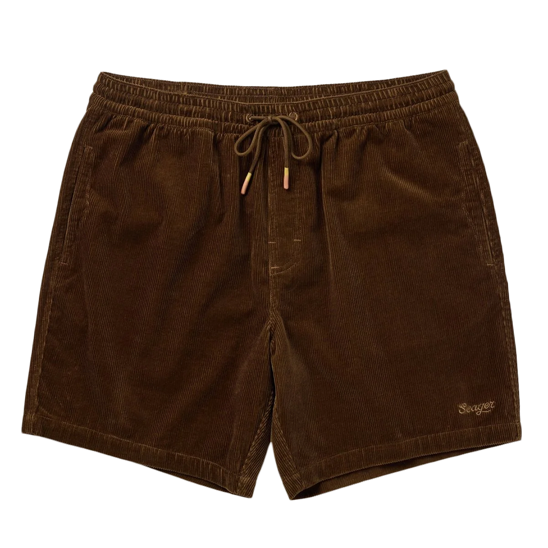 Seager Yuma Corduroy Shorts for Men - Comfortable Tobacco Brown Casual Shorts for Summer, Travel & Outdoor Activities