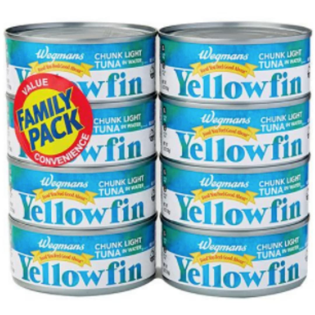 Wegmans Yellowfin Chunk Light Tuna in Water, 6 Oz (Pack of 6) | High Protein Canned Tuna for Salads, Sandwiches & Quick Meals | Family Pack for Healthy Eating
