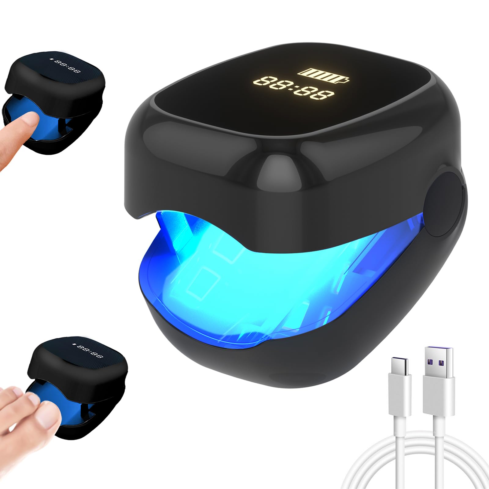Best Nail Fungus Laser Treatment Device - LED Light Therapy for Toenail & Fingernail Fungal Infections | Improves Nail Health, Reduces Deformation & Pain | Portable Home Use for Athletes, Seniors & Diabetics (Black)