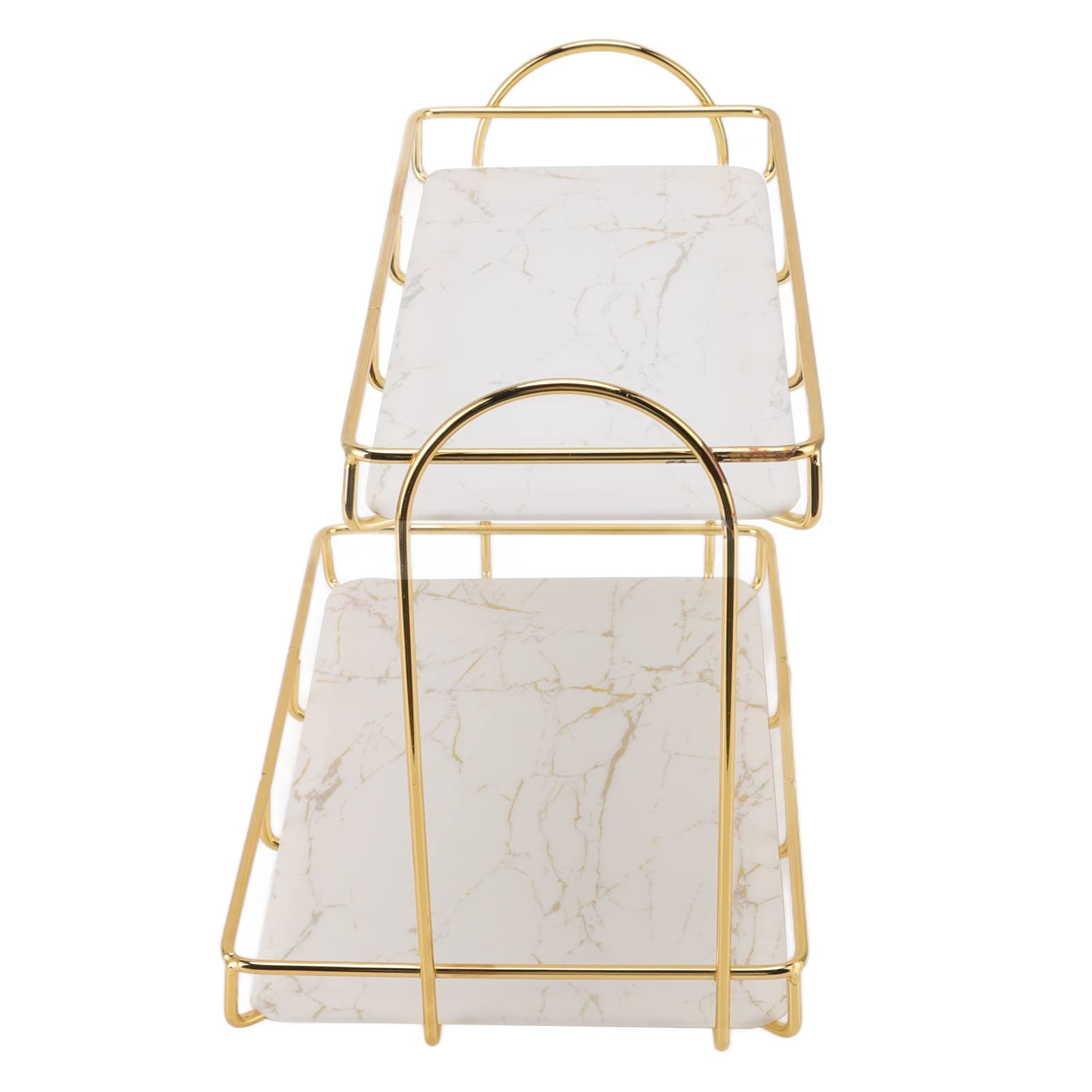Zerodis Large Cosmetic Storage Shelf - 2-Tier Iron & PP Material, Waterproof Bathroom Organizer for Makeup, Skincare, Toiletries - Perfect for Vanity, Bedroom, Kitchen & Bathroom Storage