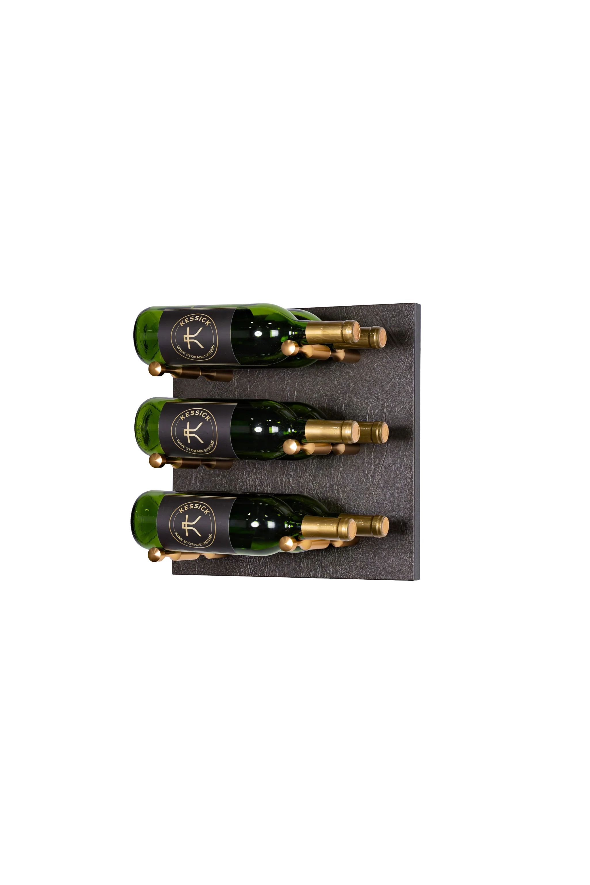 Kessick Wine as Art 14x14 Inch Leather Panel Wine Rack - Elegant Wall Mounted Wine Storage for Home, Office, or Restaurant Decor