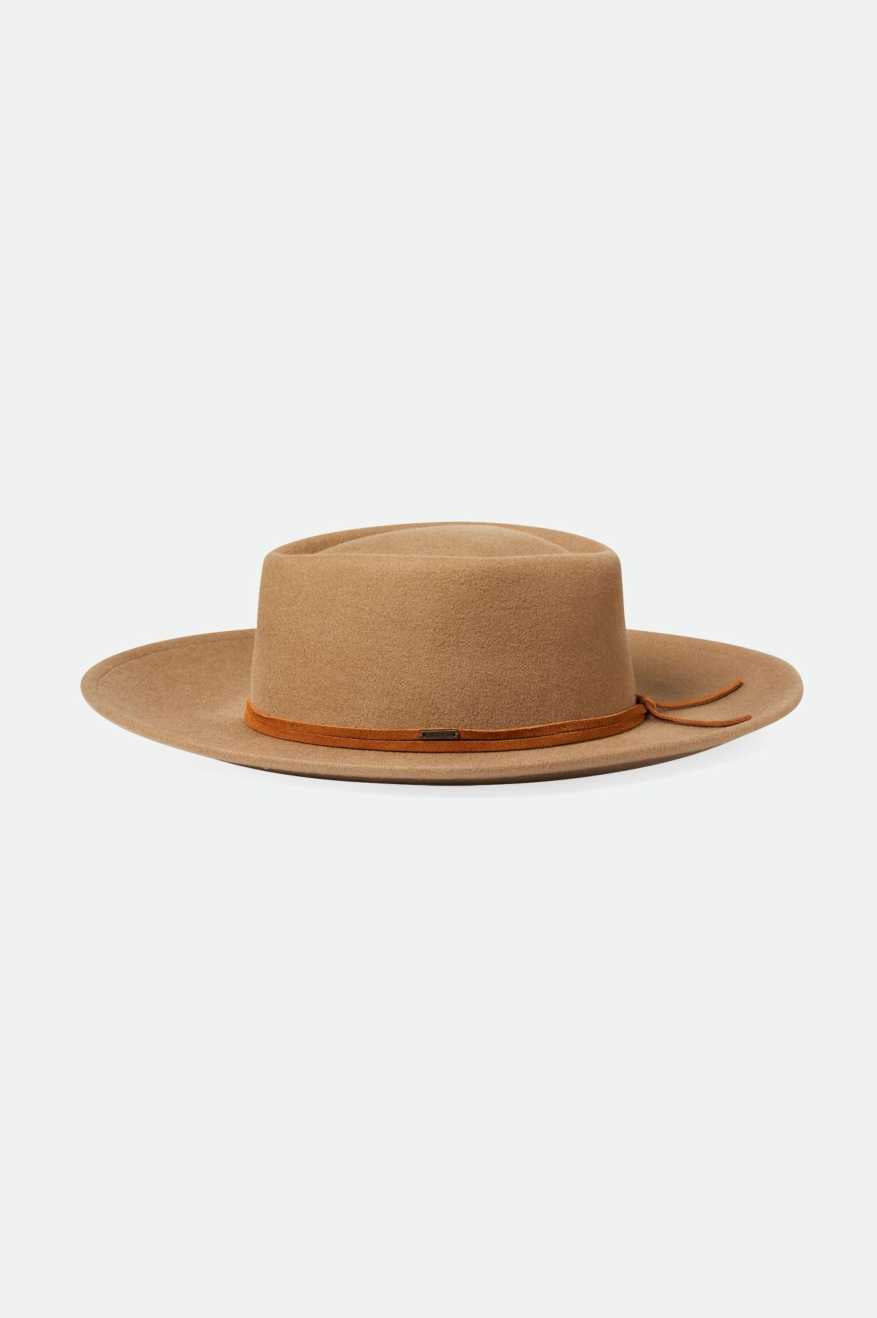 Brenton Convertabrim Fedora Hat - Adjustable Tobacco Brown for Men & Women | Stylish Outdoor Sun Protection for Hiking, Travel, and Fashion
