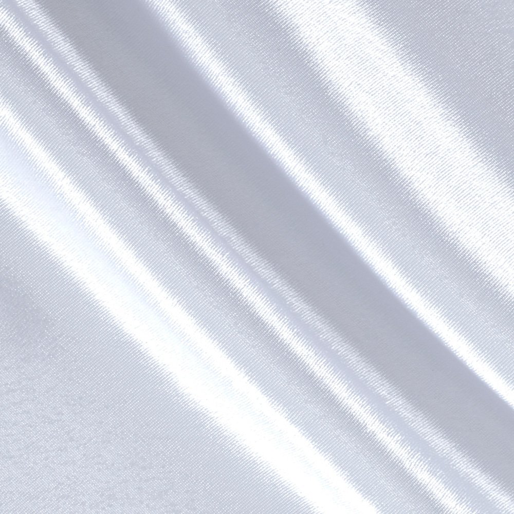 Premium Poly Crepe Back Satin White Fabric by the Yard - Soft, Durable & Versatile Material for Bridal Gowns, Evening Dresses & Home Decor Projects