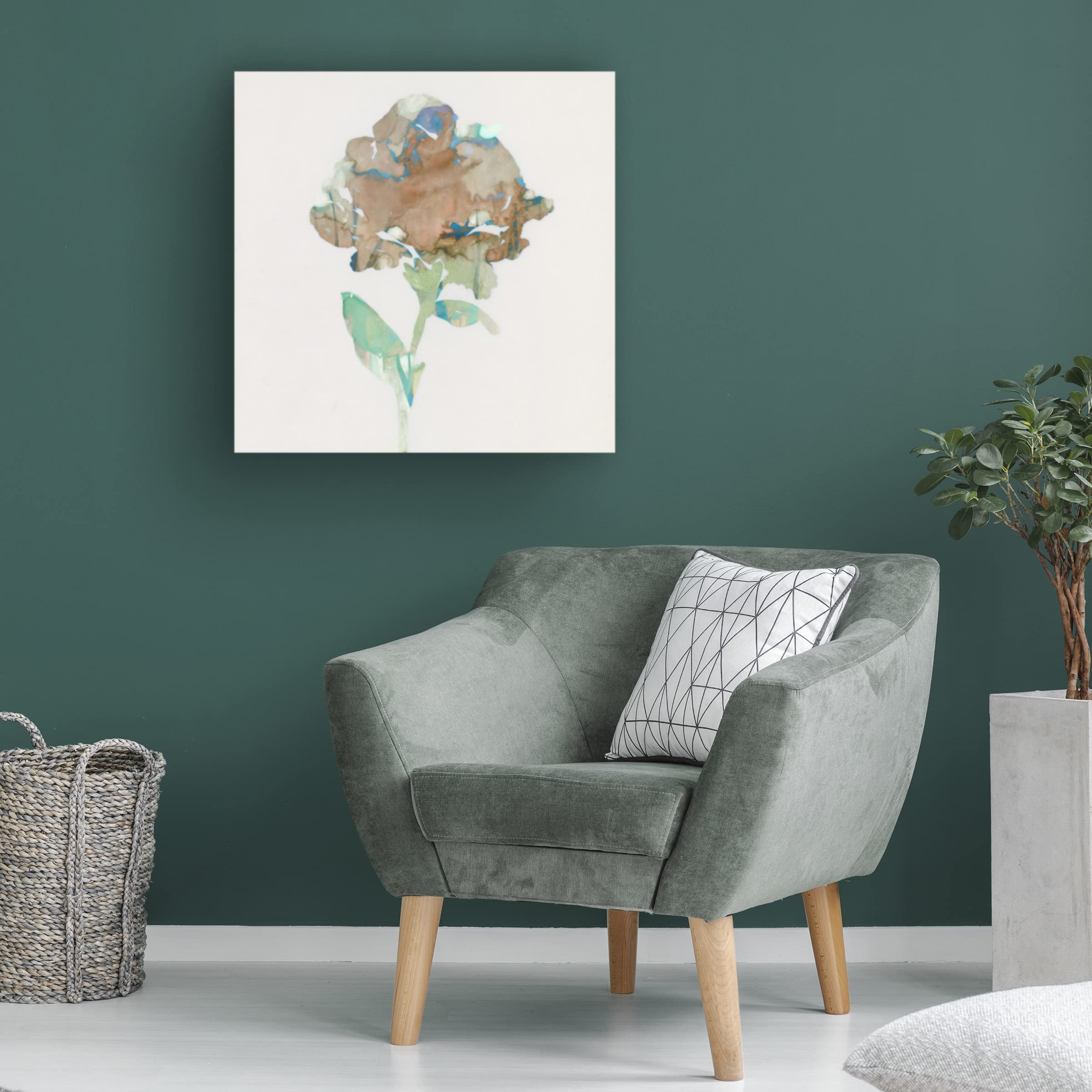 Stellar Design Studio 'Modern Bloom II' Canvas Wall Art - Handmade Floral Painting for Living Room, Bedroom & Office Decor