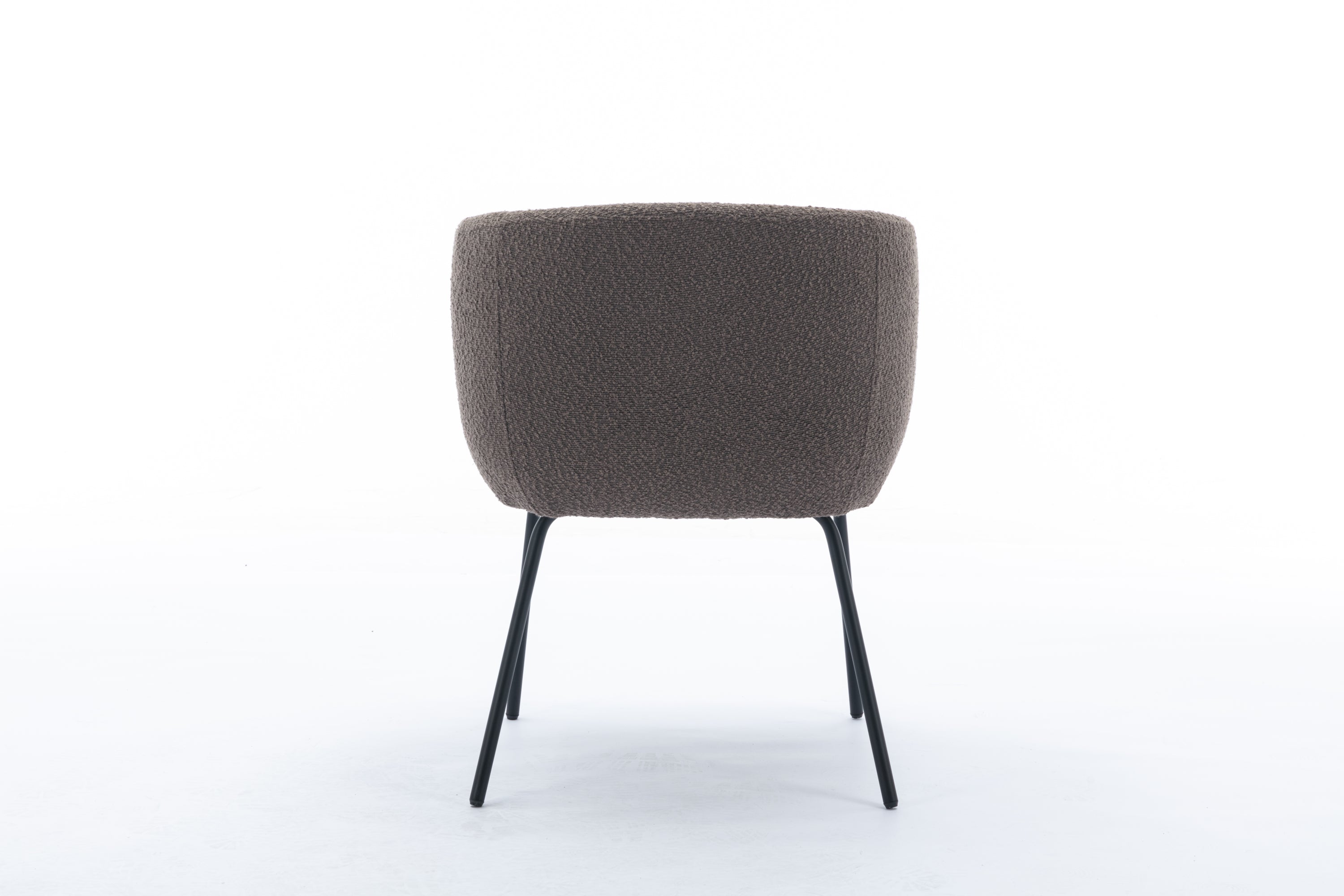 039 Set of 1 Boucle Fabric Dining Chair With Black Metal Legs - Modern Upholstered Accent Chair for Dining Room, Kitchen, Office or Living Room