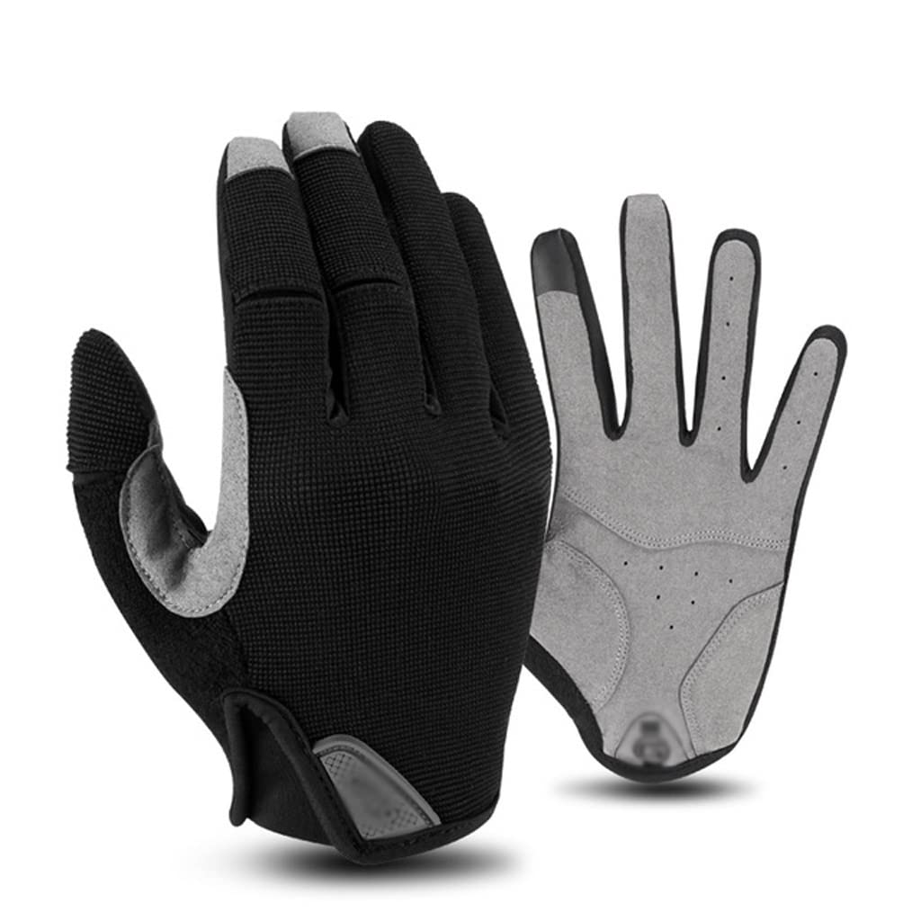 CCBUY Winter Sports Cycling Gloves - Thermal Full Finger MTB Bike Gloves for Men & Women - Waterproof, Windproof for Cycling, Fishing, Gym - Black, Large - Perfect for Cold Weather Riding & Outdoor Activities