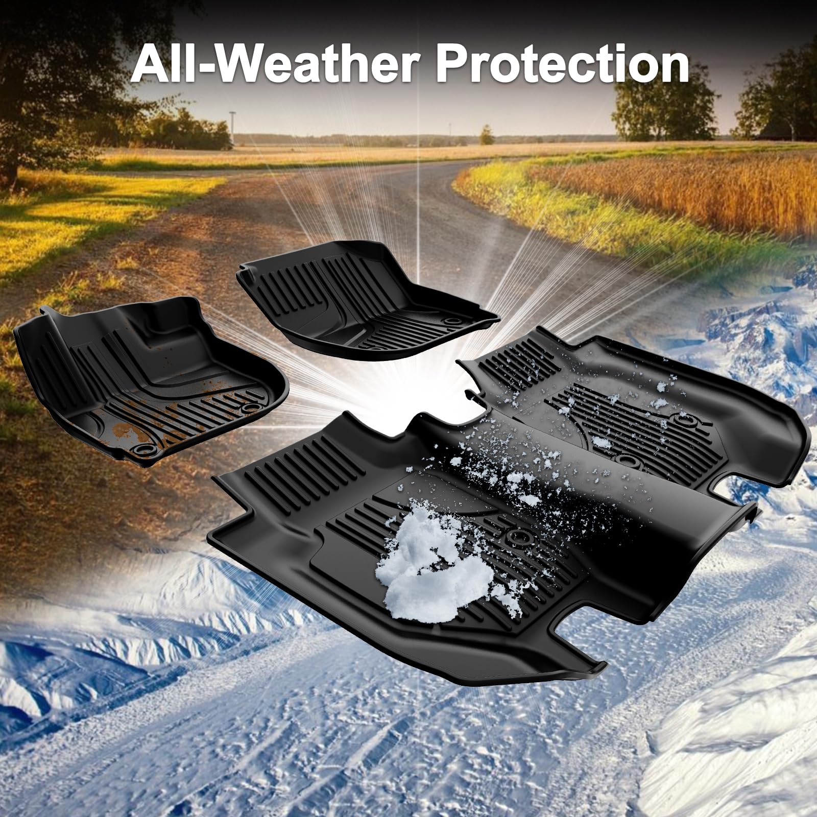 Premium All-Weather TPE Floor Mats for Honda HR-V (HRV) 2016-2022 - Front & Rear Custom Fit Car Floor Liners - Durable Black Interior Accessories - Perfect for Daily Commute, Road Trips and Winter Protection